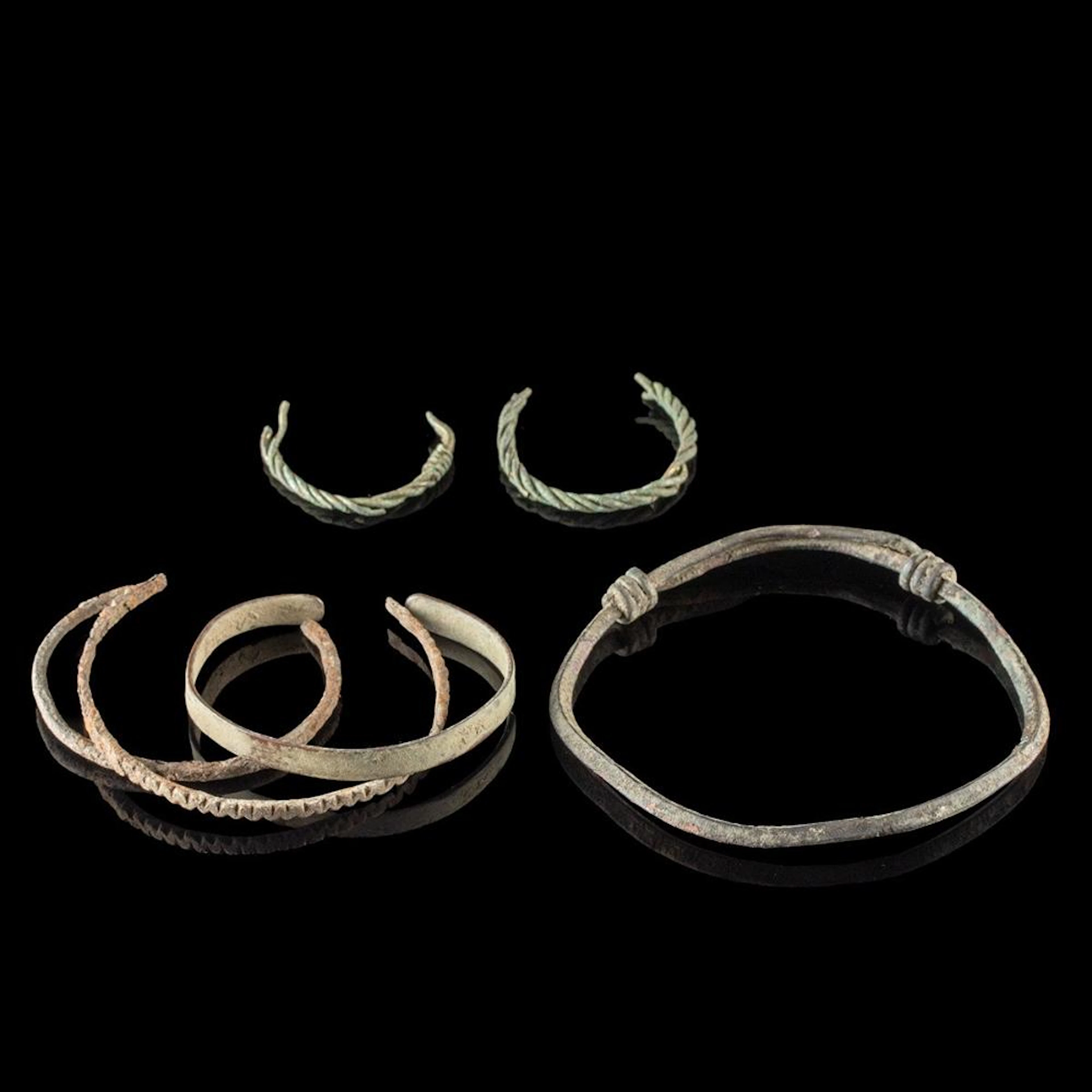 Six Roman Bracelets with Sliding Knot & Twisted Wire Forms