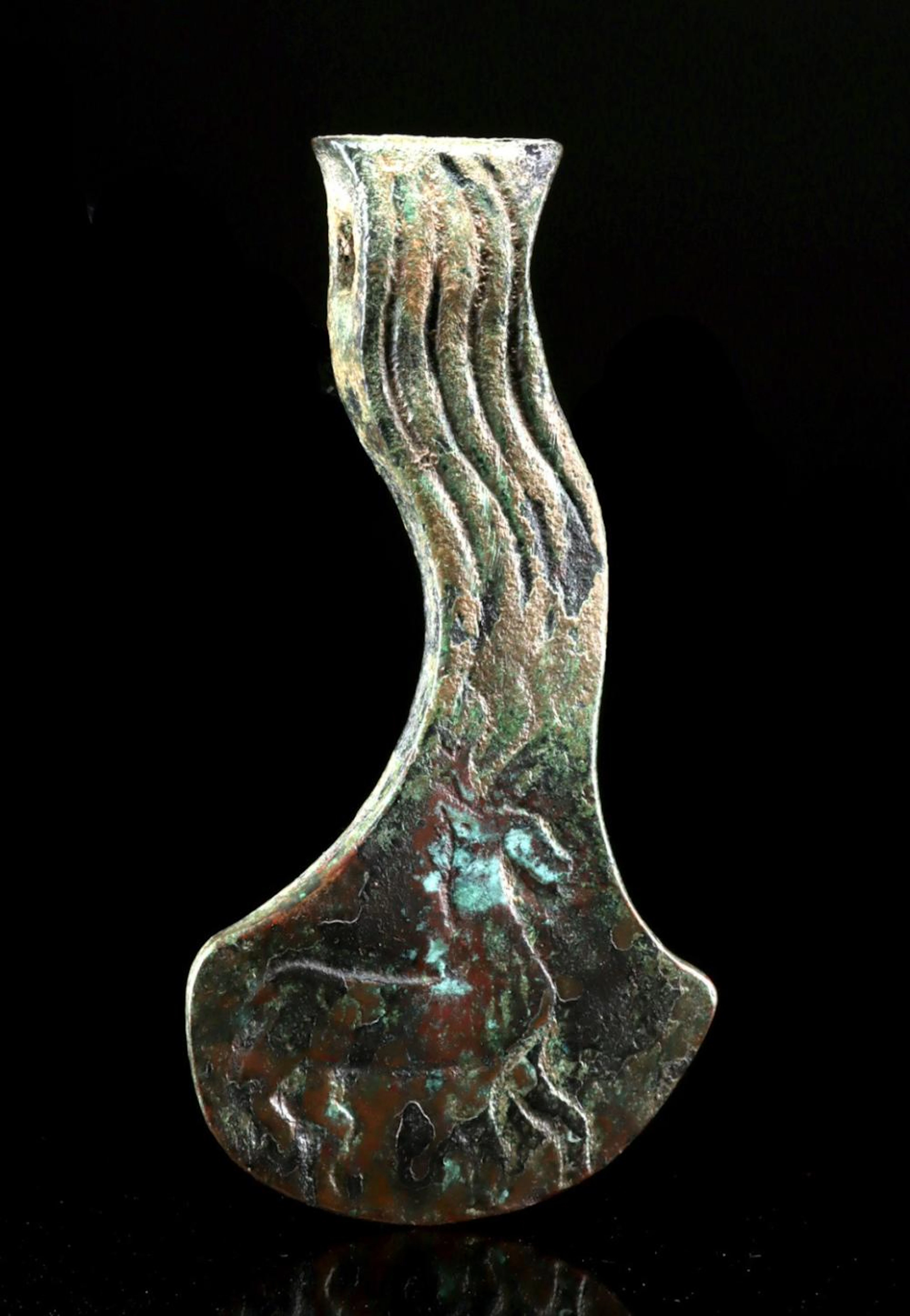 Bronze Age Koban Culture Votive Axe w/ Stag Motifs