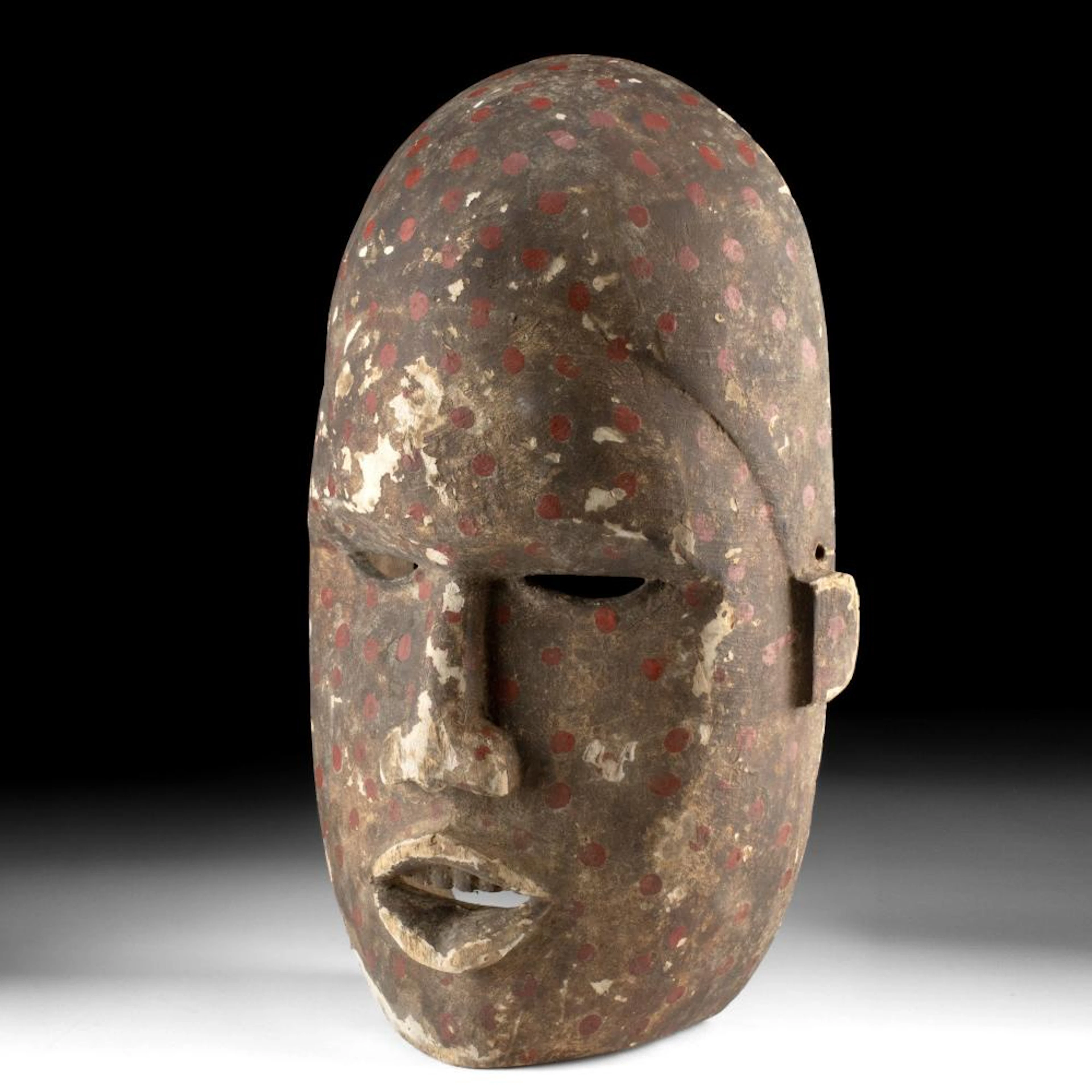Large Central African Woyo Ndunga Wood Painted Mask, ex-Gerald Danenberg