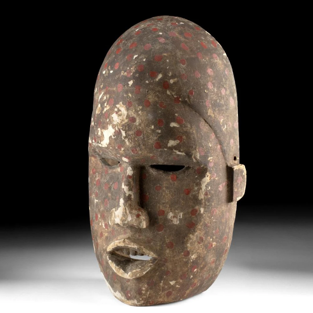 Large Central African Woyo Ndunga Wood Painted Mask, ex-Gerald Danenberg