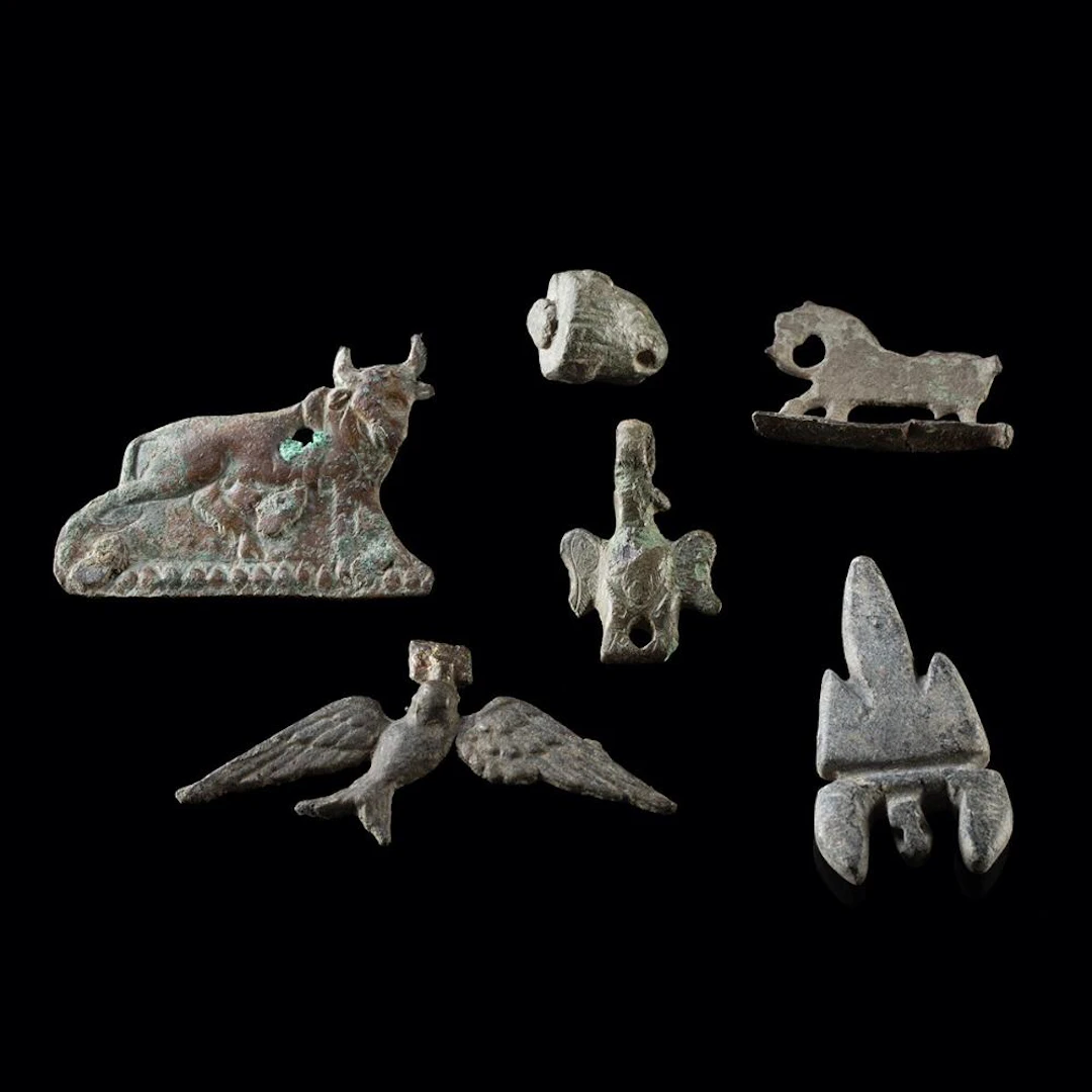Six Ancient Bronze Amulets | 5 Roman Animals + Bactrian Abstract