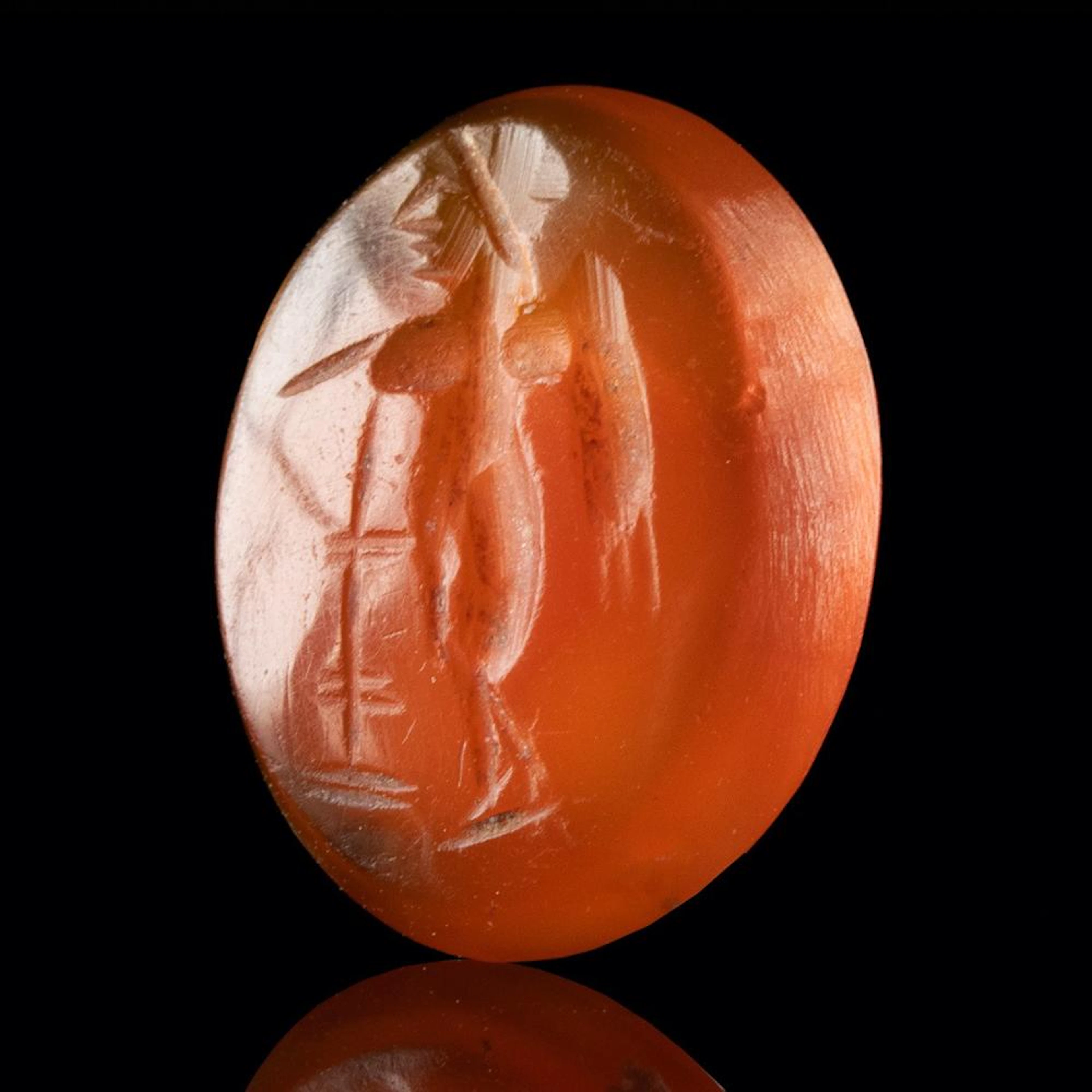 Roman Carnelian Intaglio w/ Winged Female Figure, Victory?