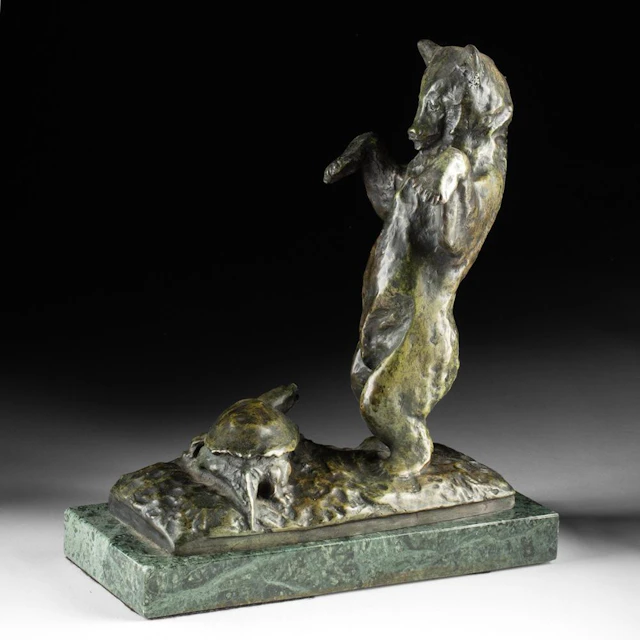 After E.W. Deming Copper Sculpture "Mutual Surprise"