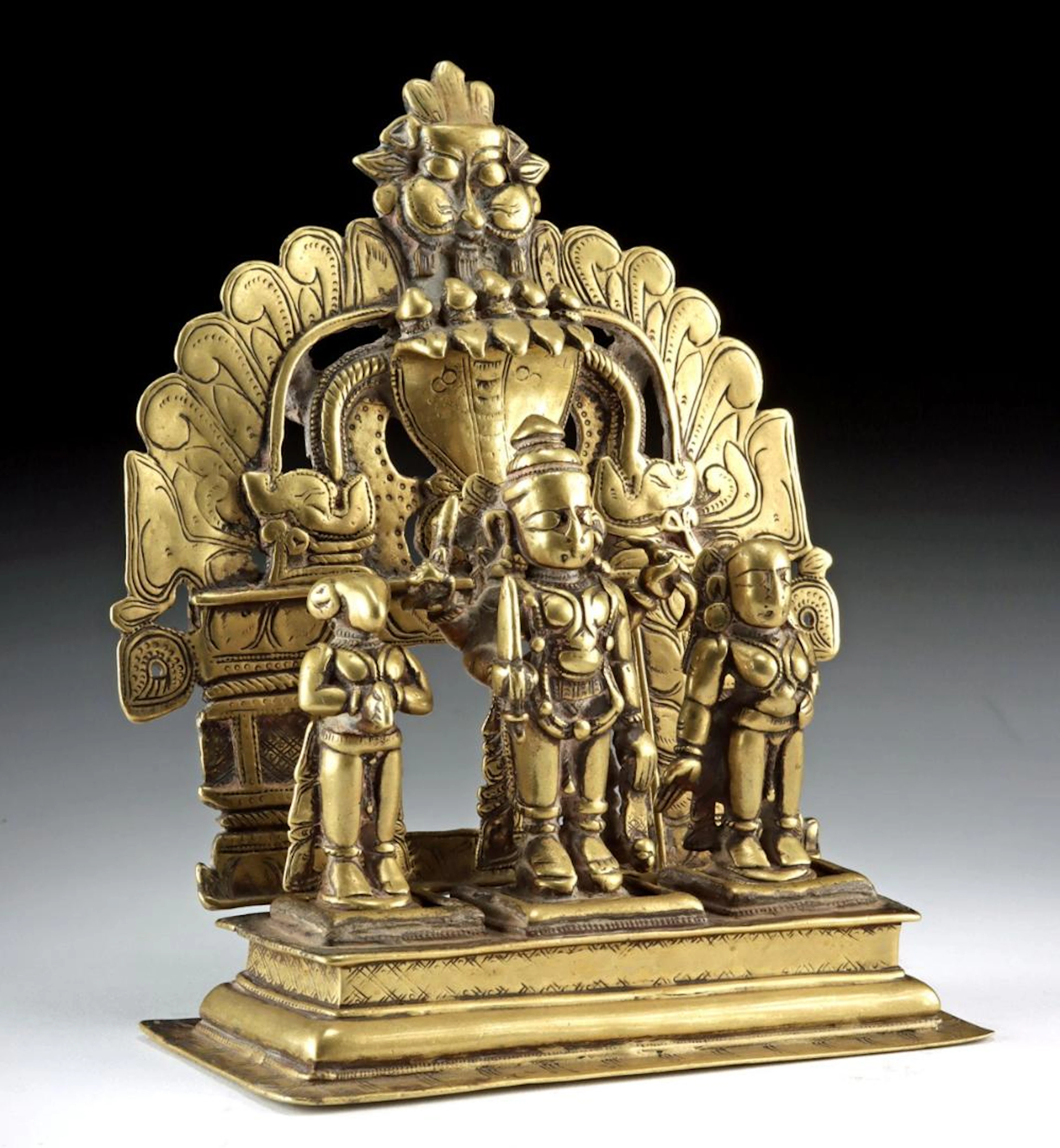 Indian Brass Shrine | Virabhadra with Daksha and Sati