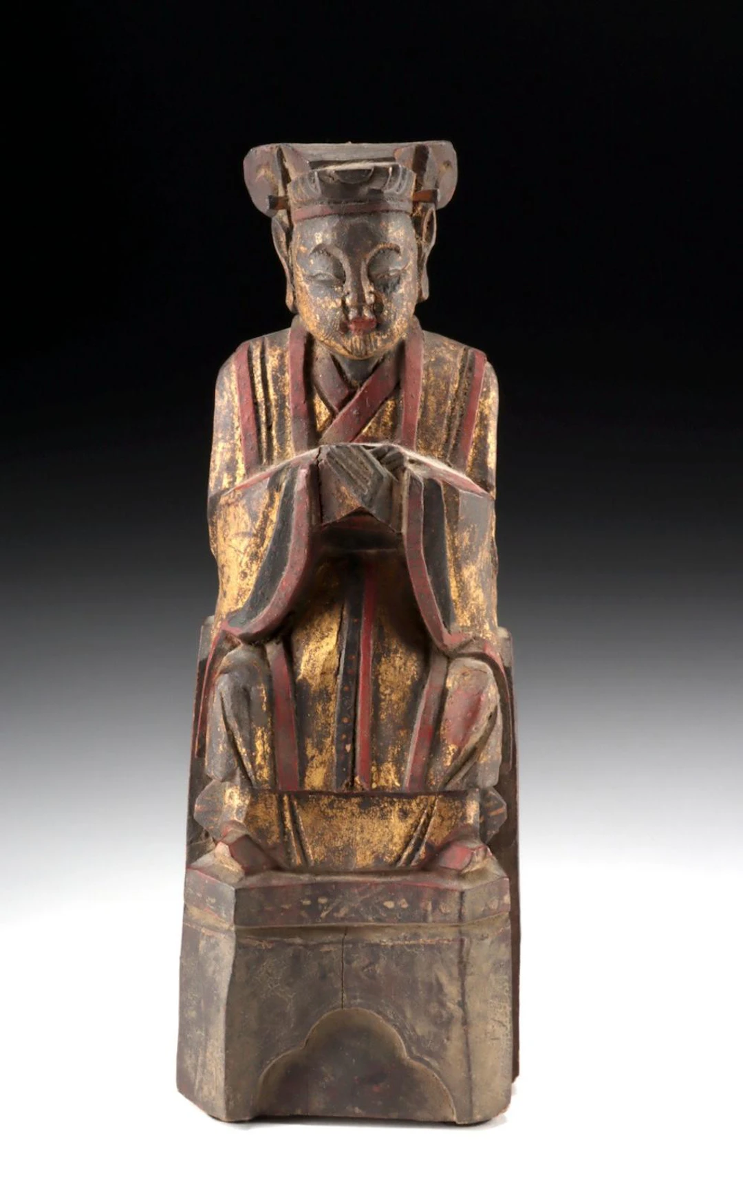 Chinese Qing Gilt Wood Zao Shen, Chinese Kitchen God