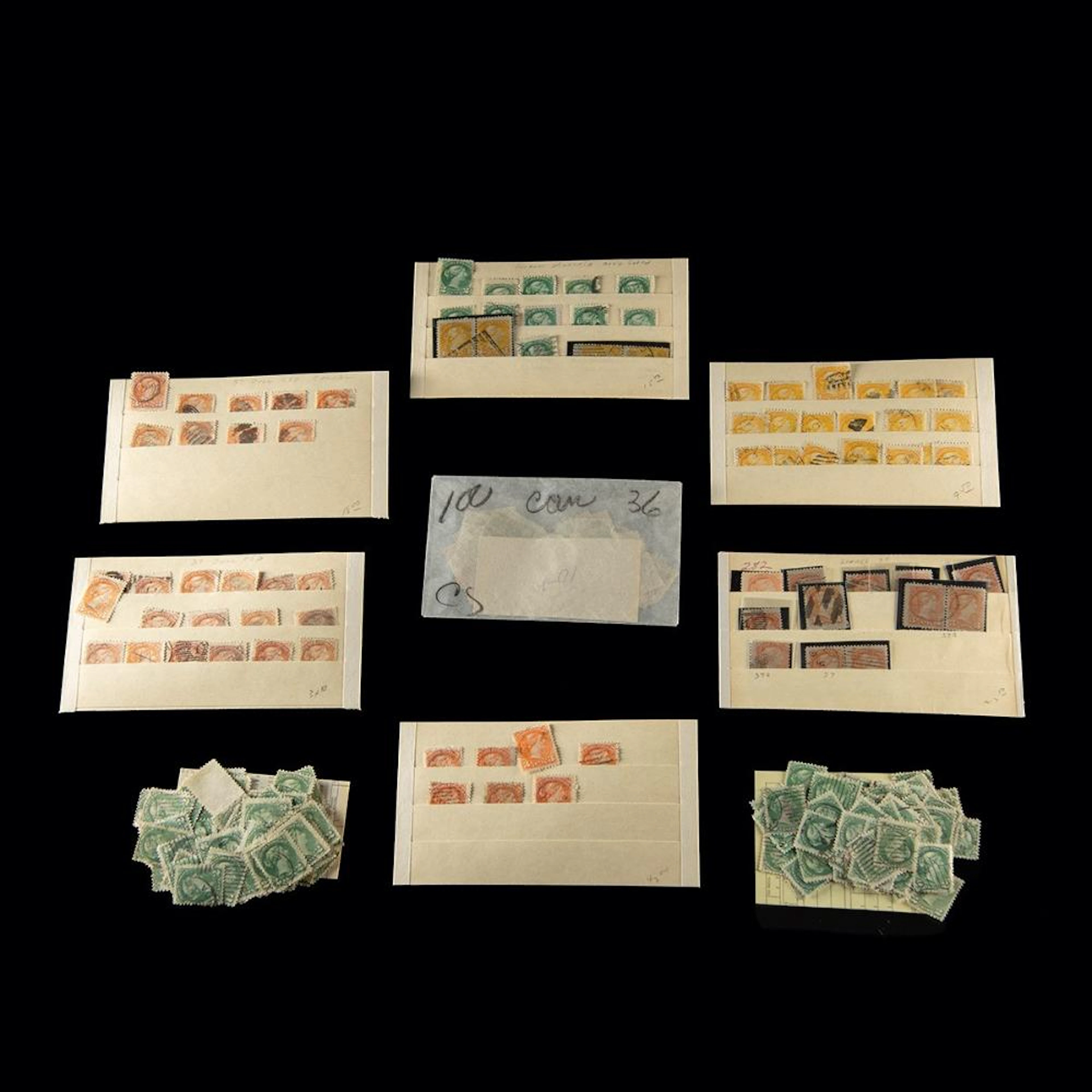 Queen Victoria Canada Postage Stamps, Small Queens, 1c 2c 3c Shade Varieties