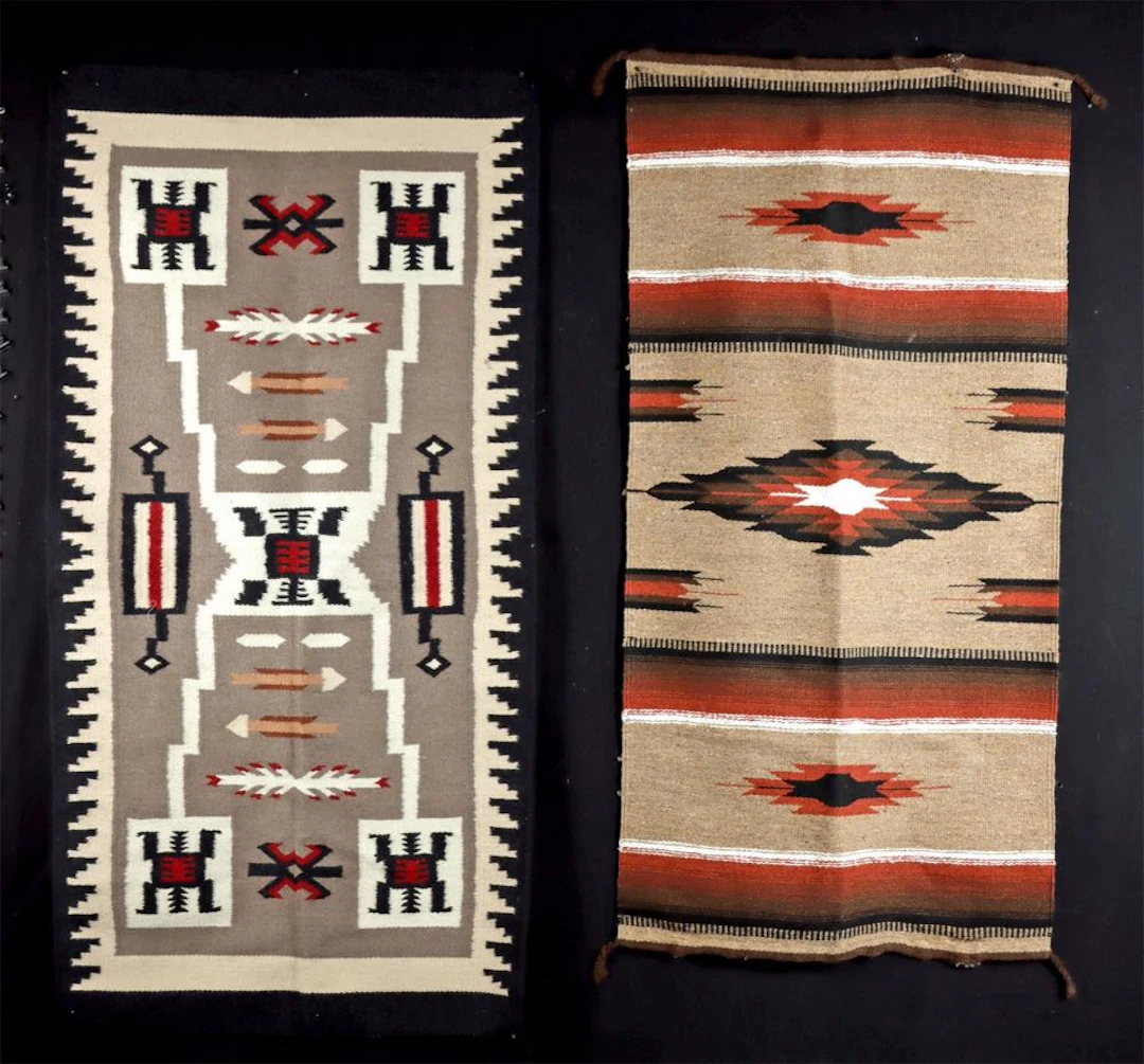 Mexican Wool Weavings: Navajo Storm Pattern + Related Design, Saltillo Revival