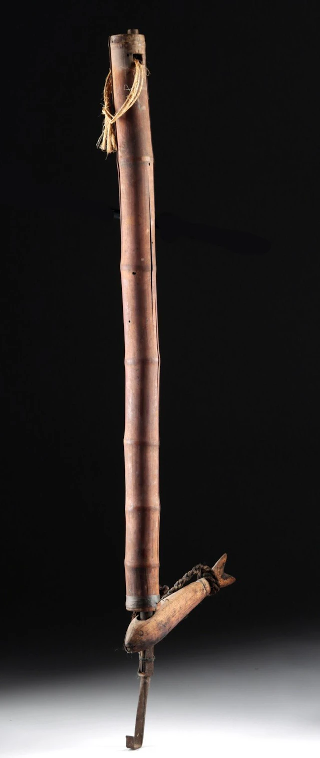1930s Japanese Jizai Kagi Hearth Hook w/ Fish Ornament