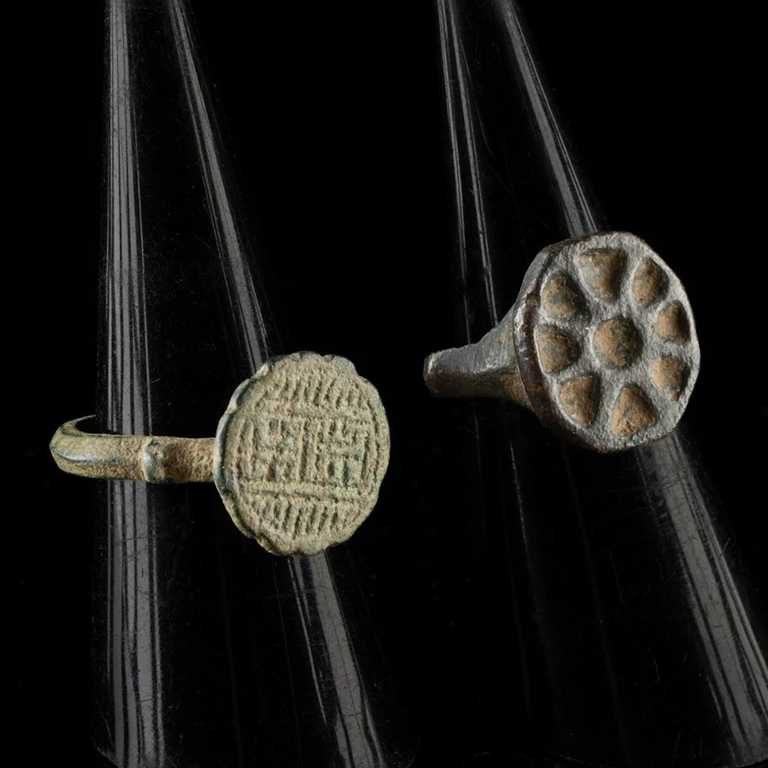 Two Byzantine to Medieval Copper & Bronze Rings