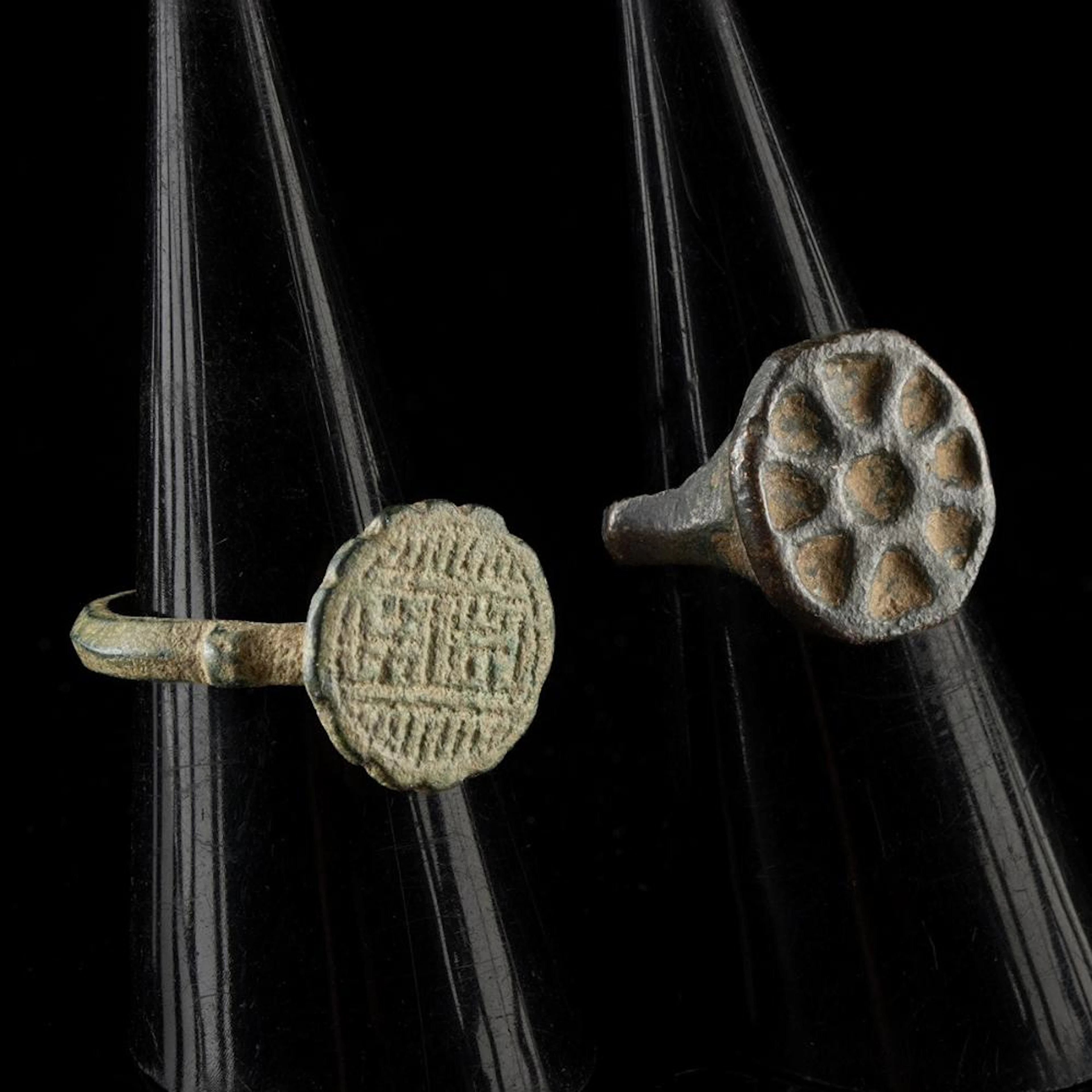 Two Byzantine to Medieval Copper & Bronze Rings