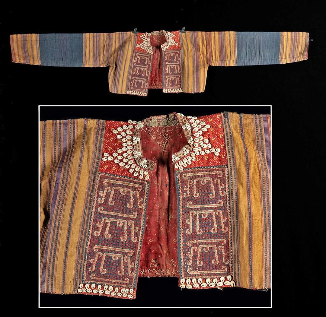 Early Sumatran Ceremonial Bridal Jacket, Embroidered Mirror Bib, Shell