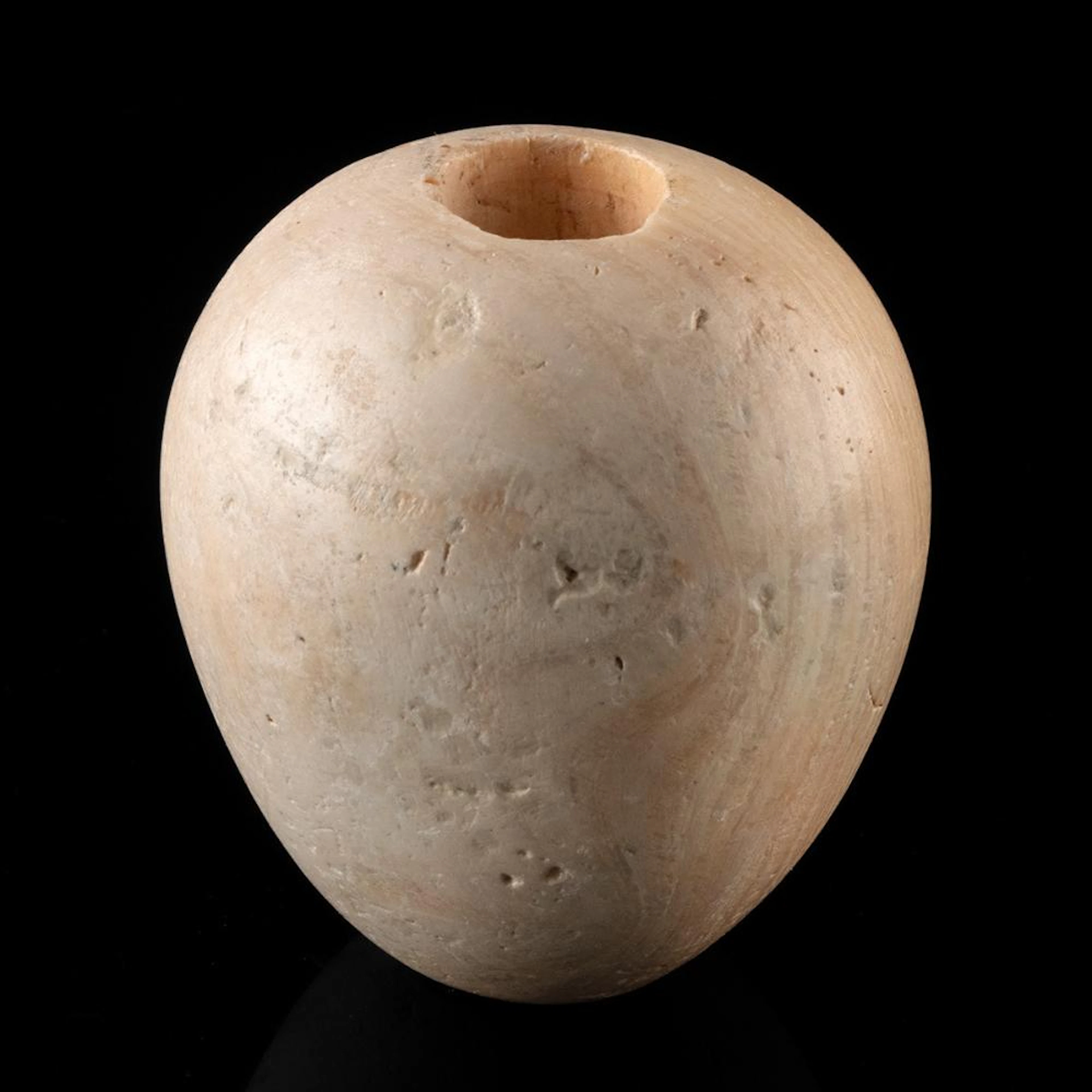 Egyptian Predynastic Banded Alabaster Piriform Mace Head