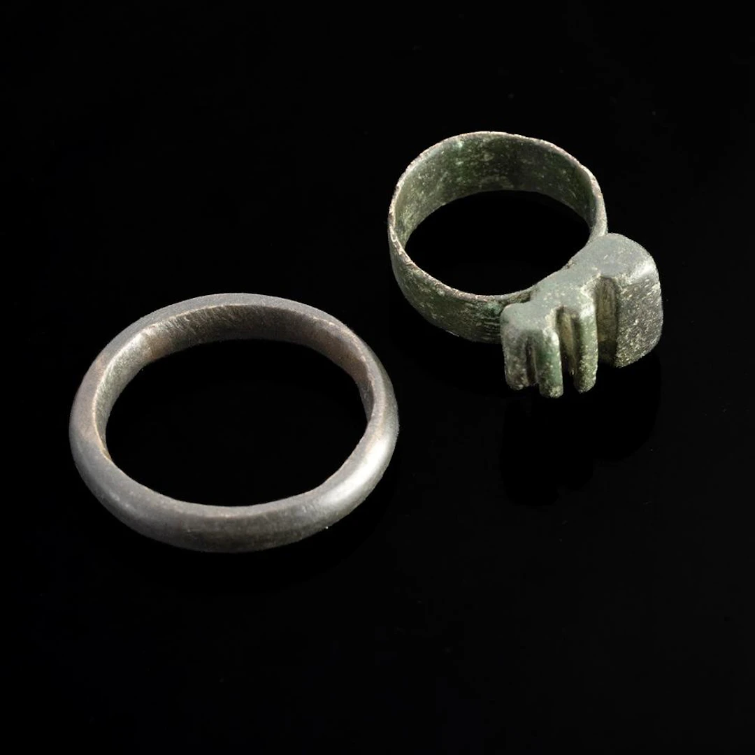 Roman Copper Key Ring & Leaded Bronze Ring
