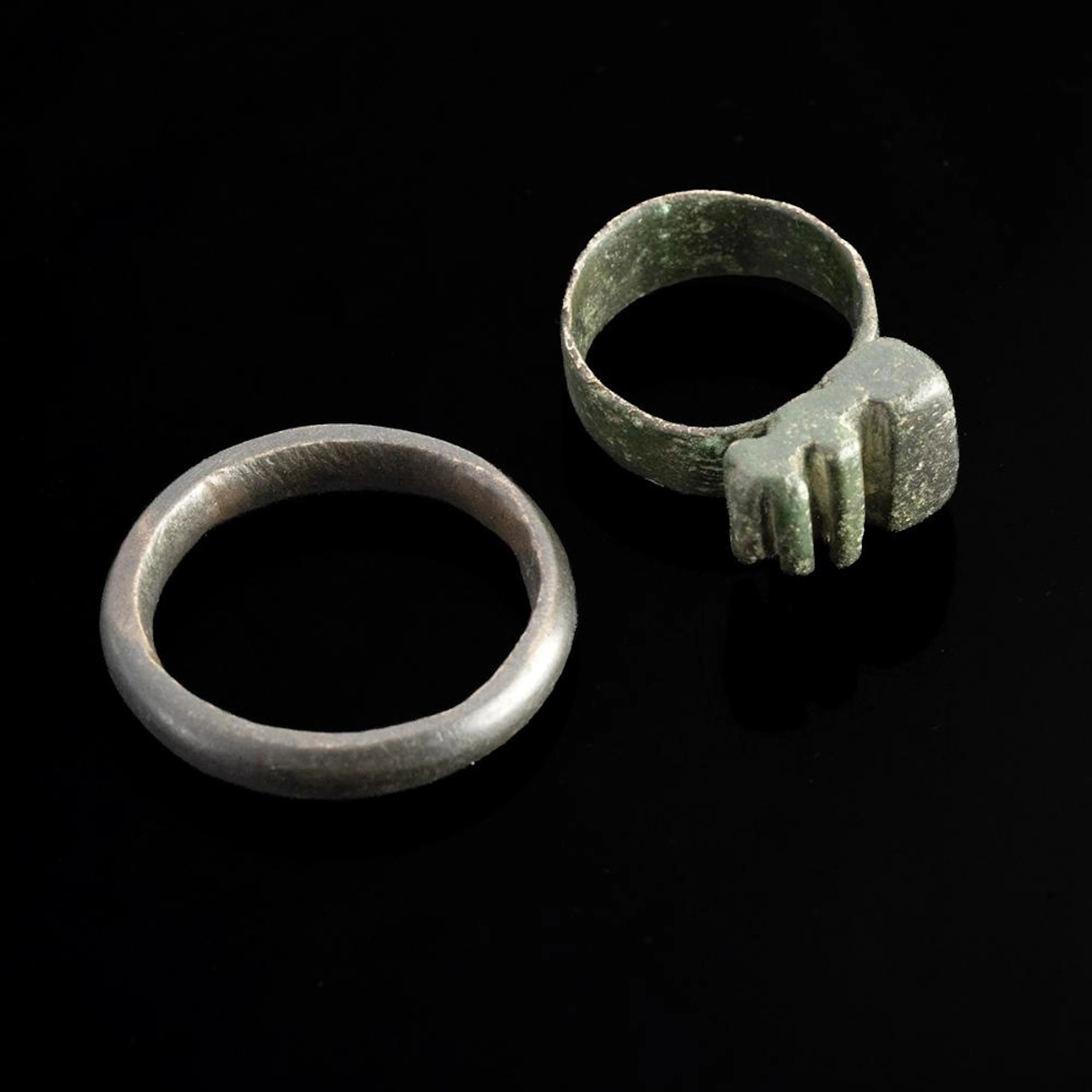 Roman Copper Key Ring & Leaded Bronze Ring