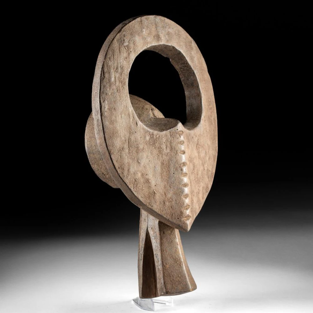 Nigerian Mama Abstract Mangam Bushcow Wood Mask