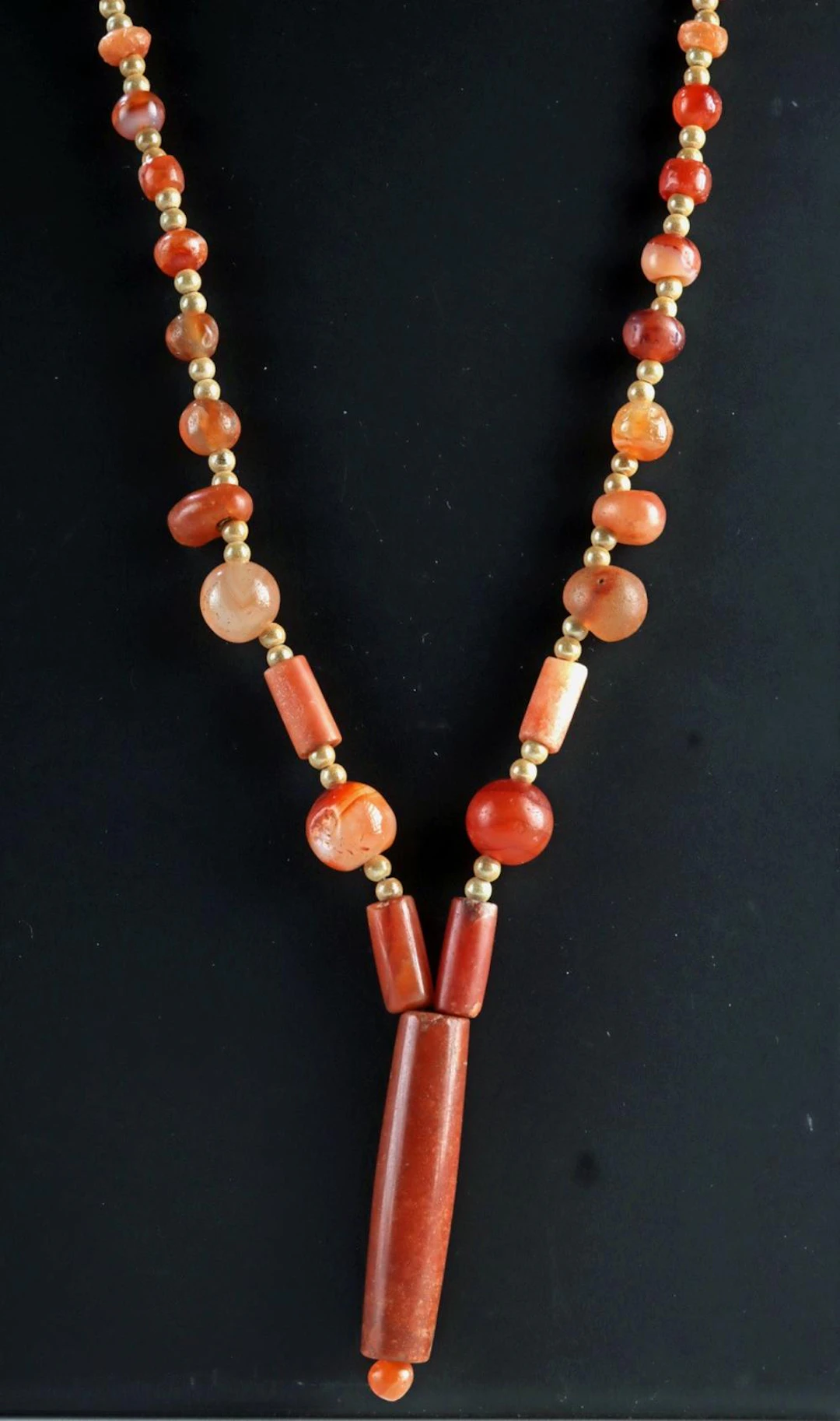 Wearable Ancient Carnelian & Agate Beaded Necklace