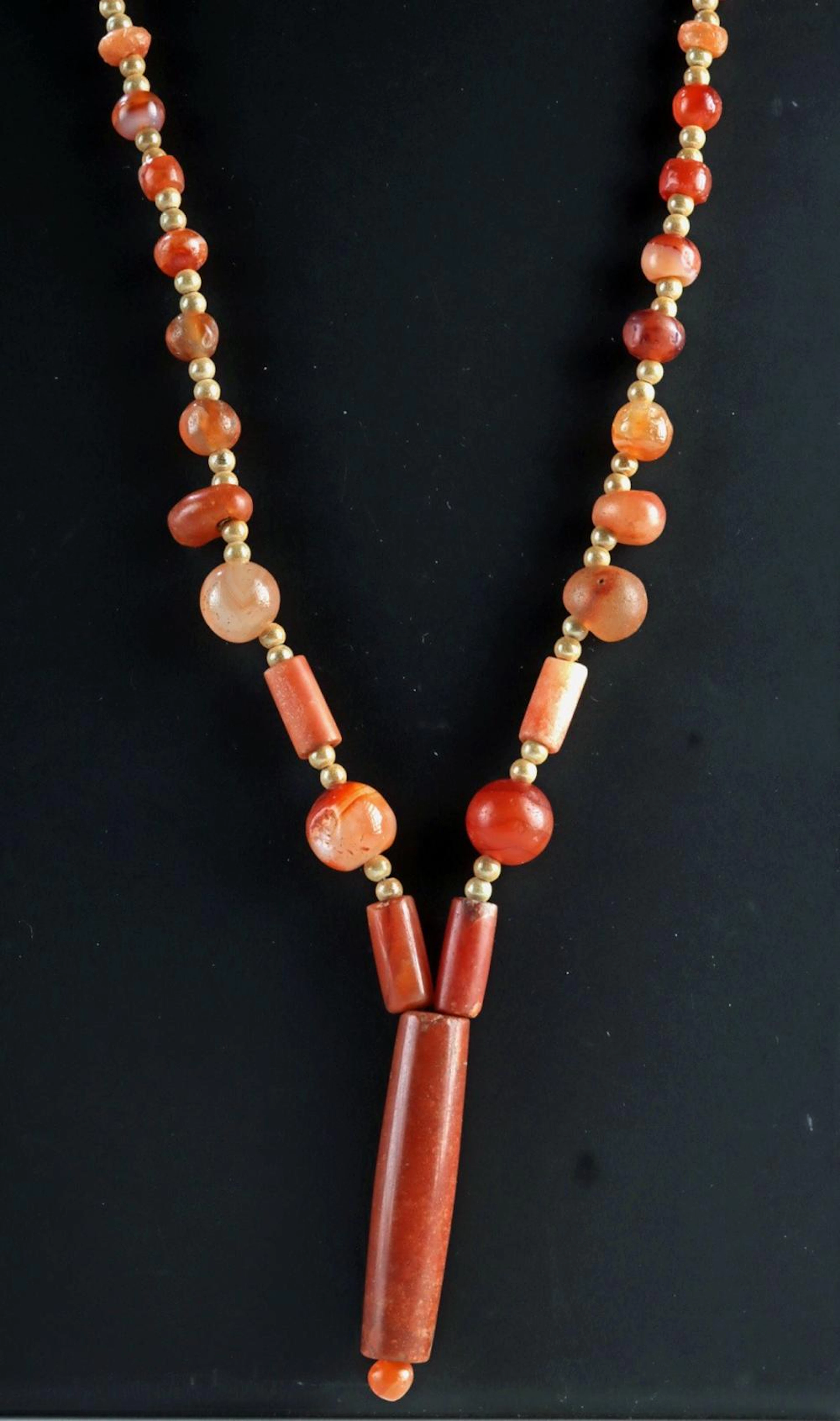 Wearable Ancient Carnelian & Agate Beaded Necklace