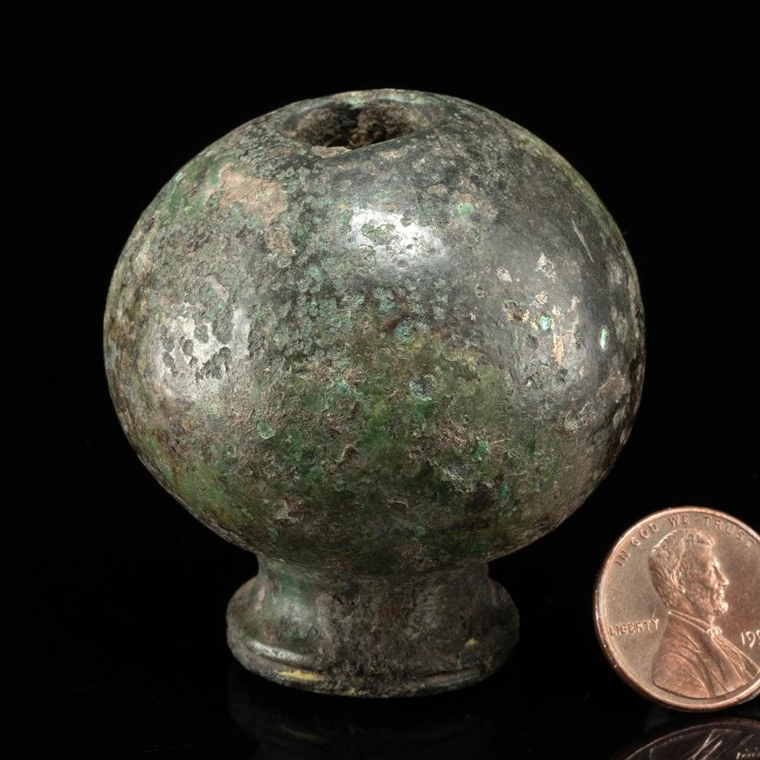 Luristan Bronze Ceremonial Mace Head w/ Collared Socket