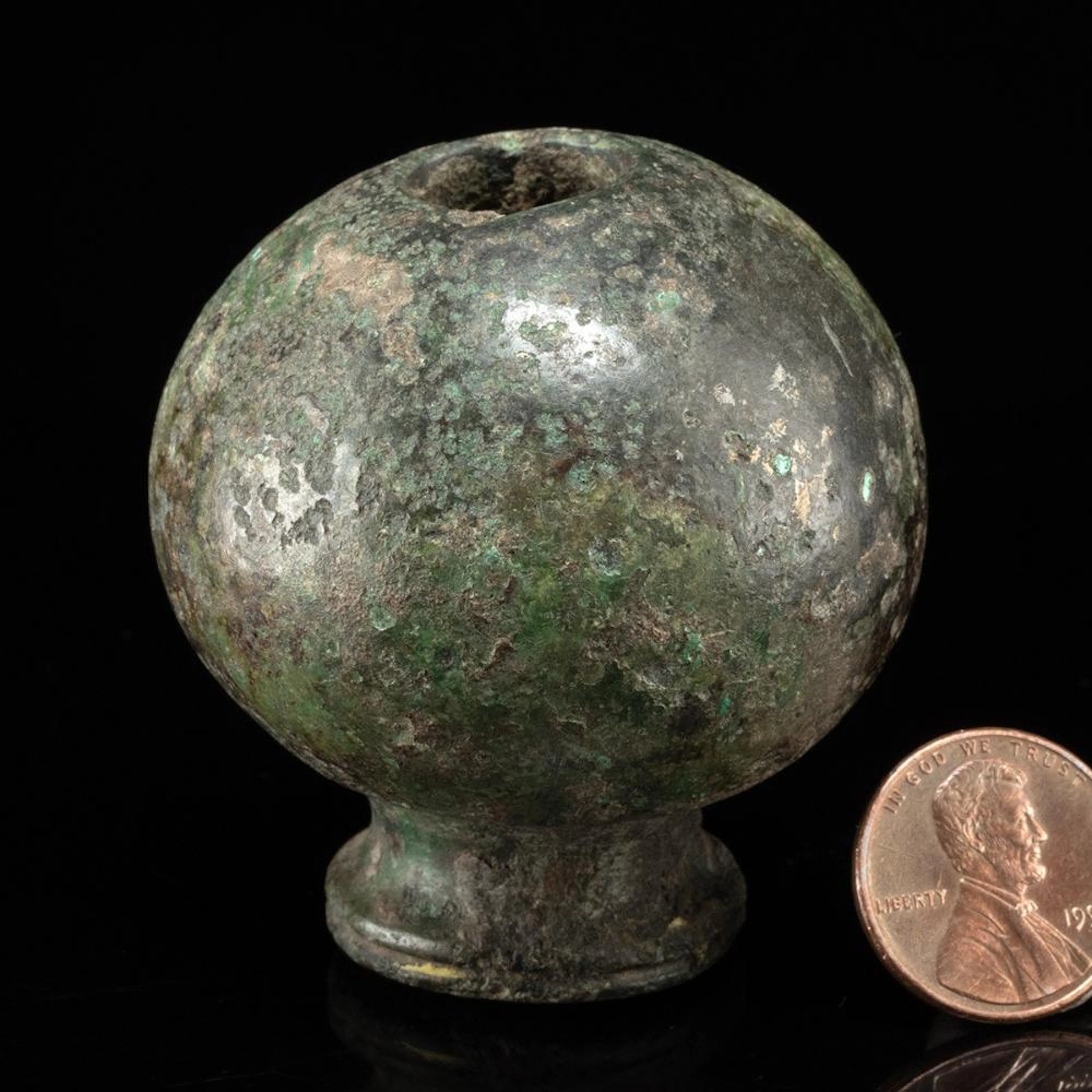 Luristan Bronze Ceremonial Mace Head w/ Collared Socket