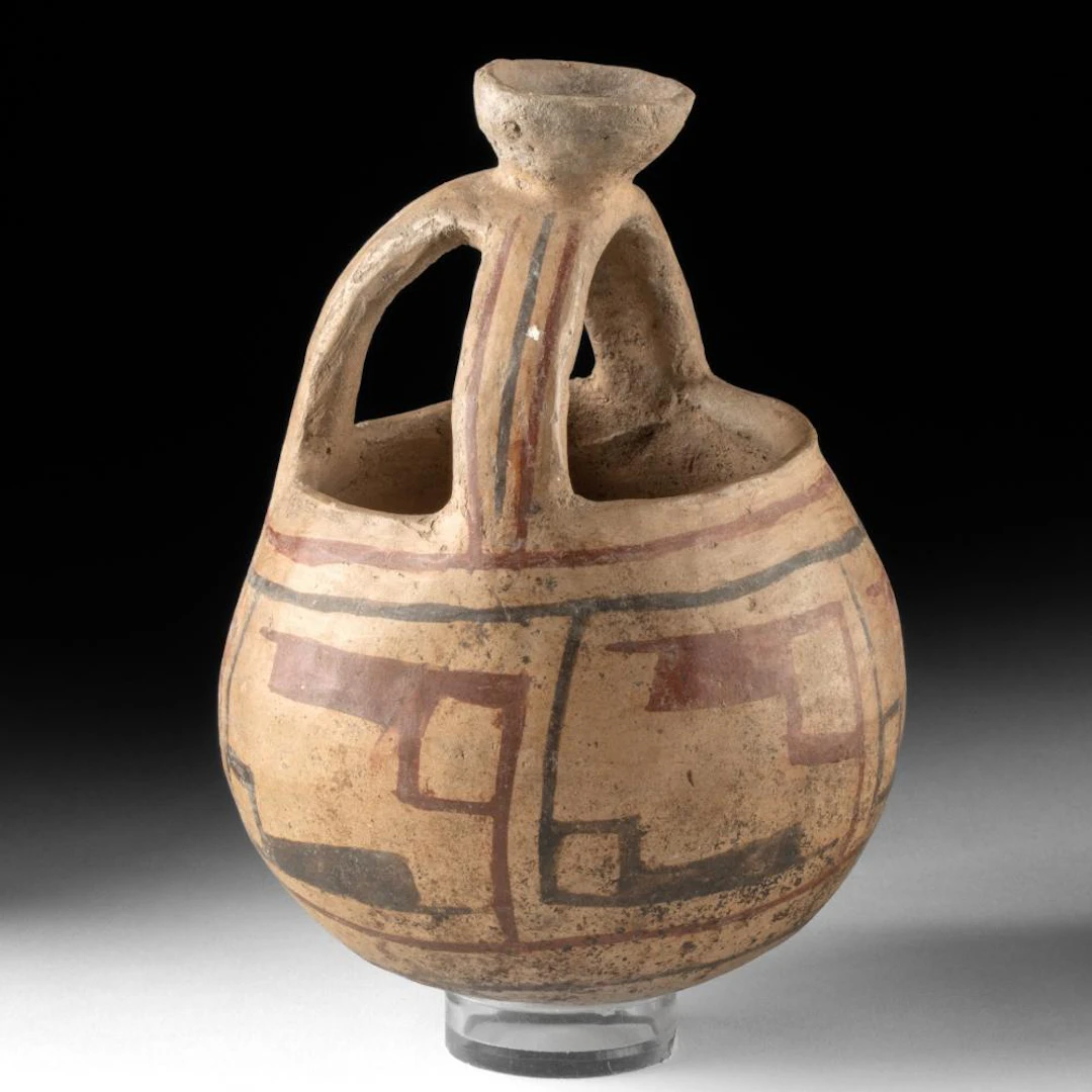 Casas Grandes Polychrome Jar with Later Basket Handle and Cup