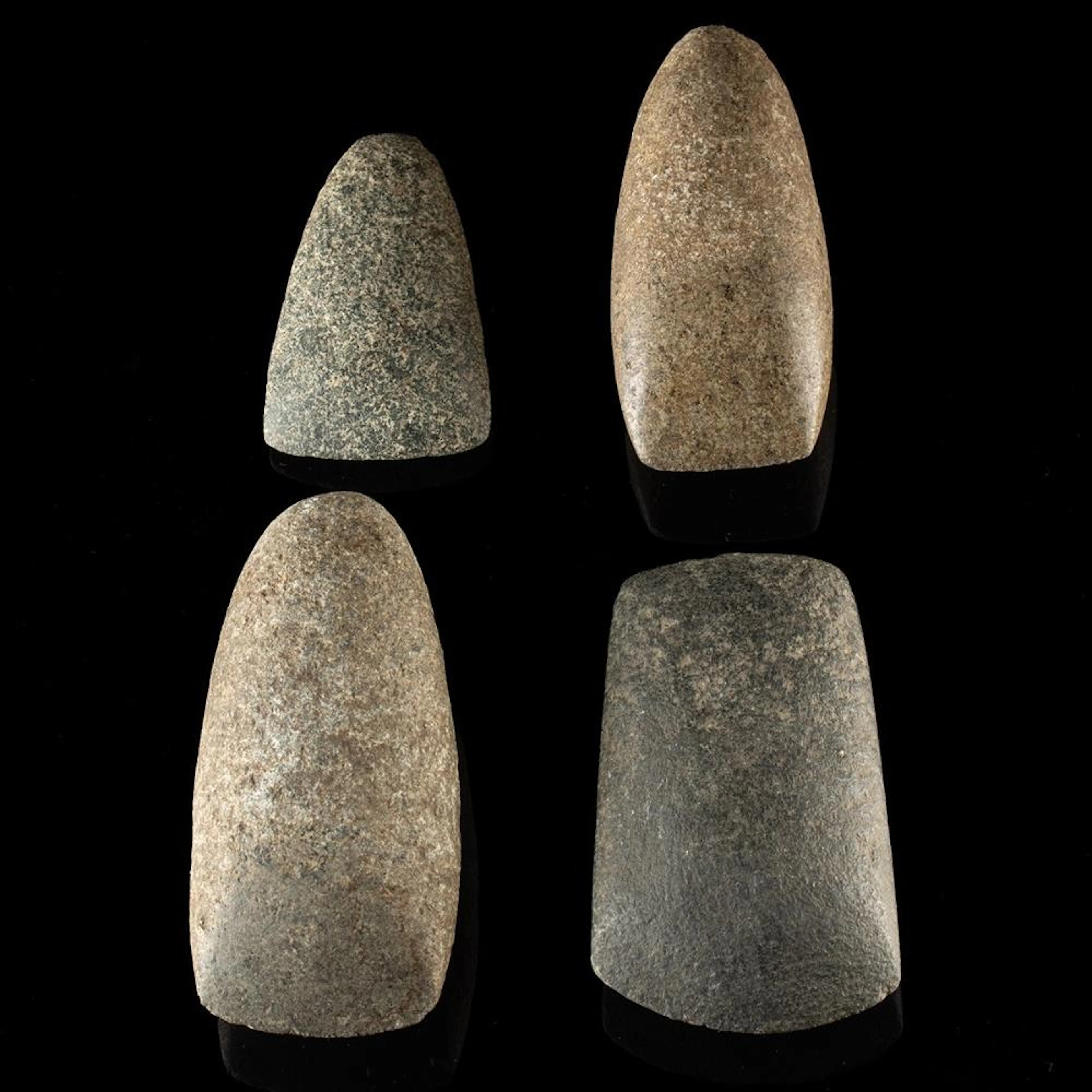 Four Native American Woodland Period Ground Stone Celts / Adze Heads