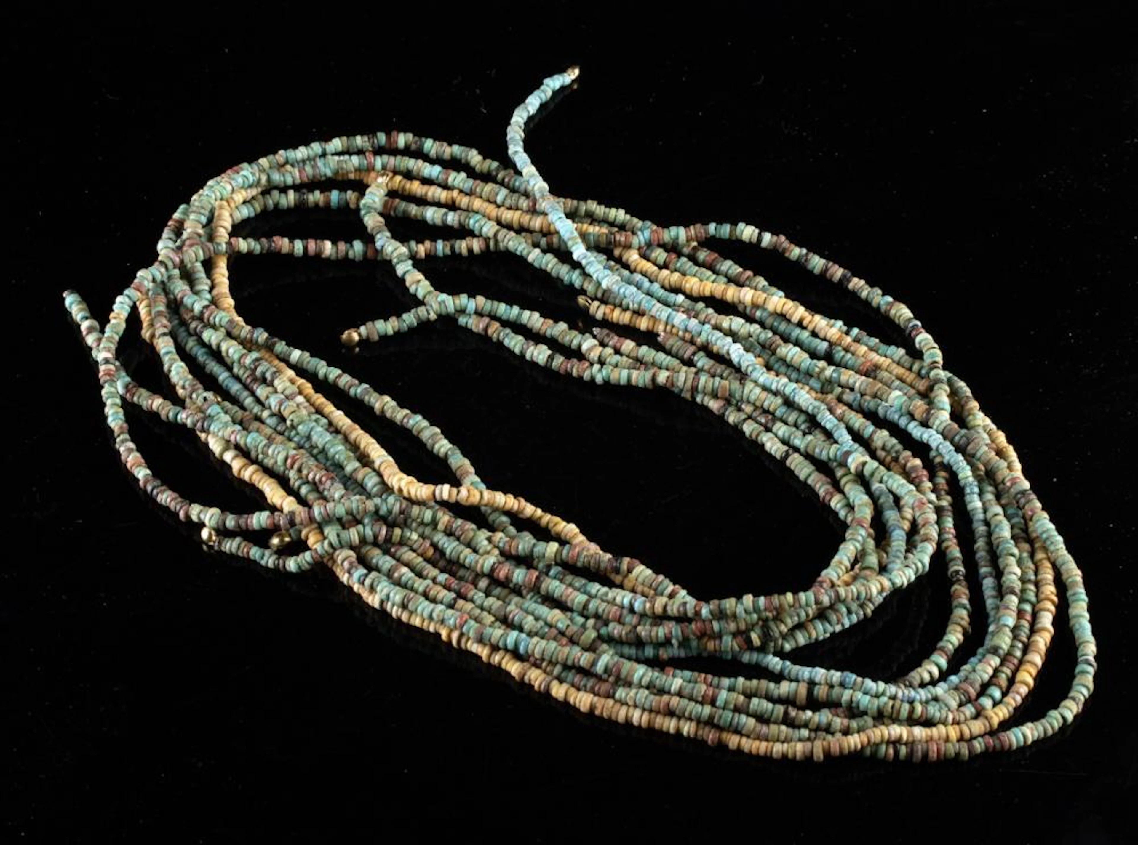 Late Dynastic Egyptian Faience Bead Strands - Six Restrung Necklaces