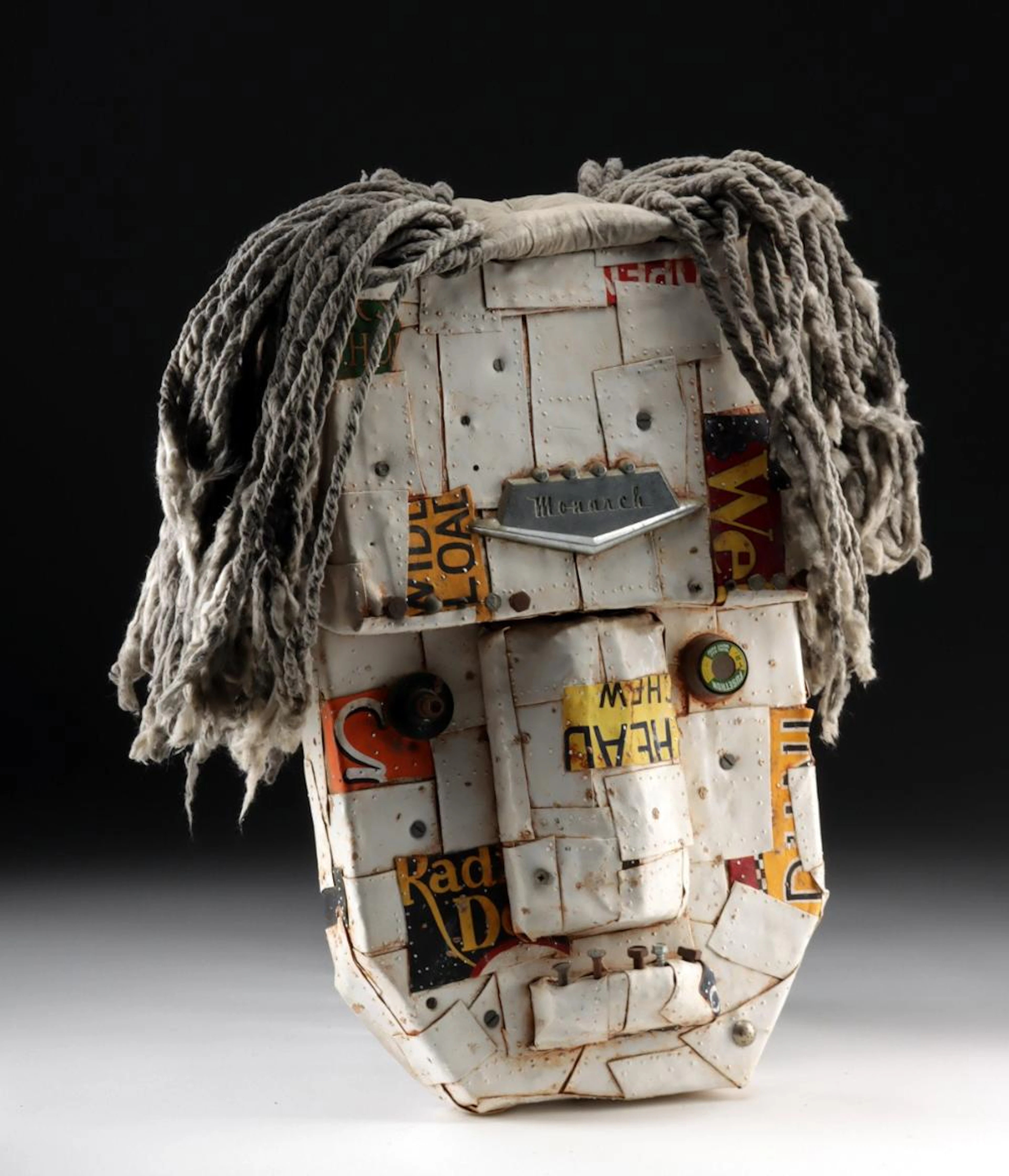 Amiot & Laurent 'Pop Rivet Mask I' Mixed Media Sculpture