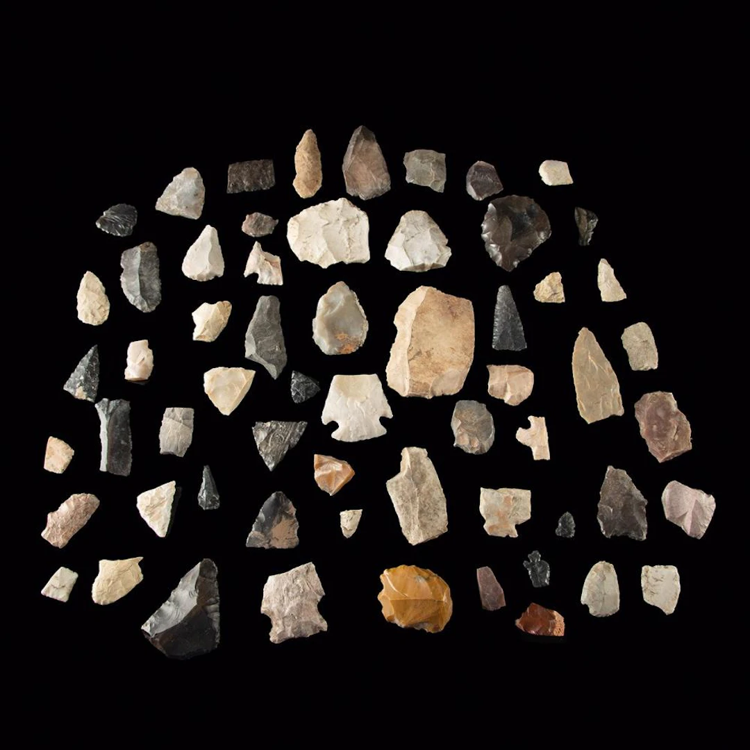Native American Stone Point and Tool Fragment Group, 60 Lithics