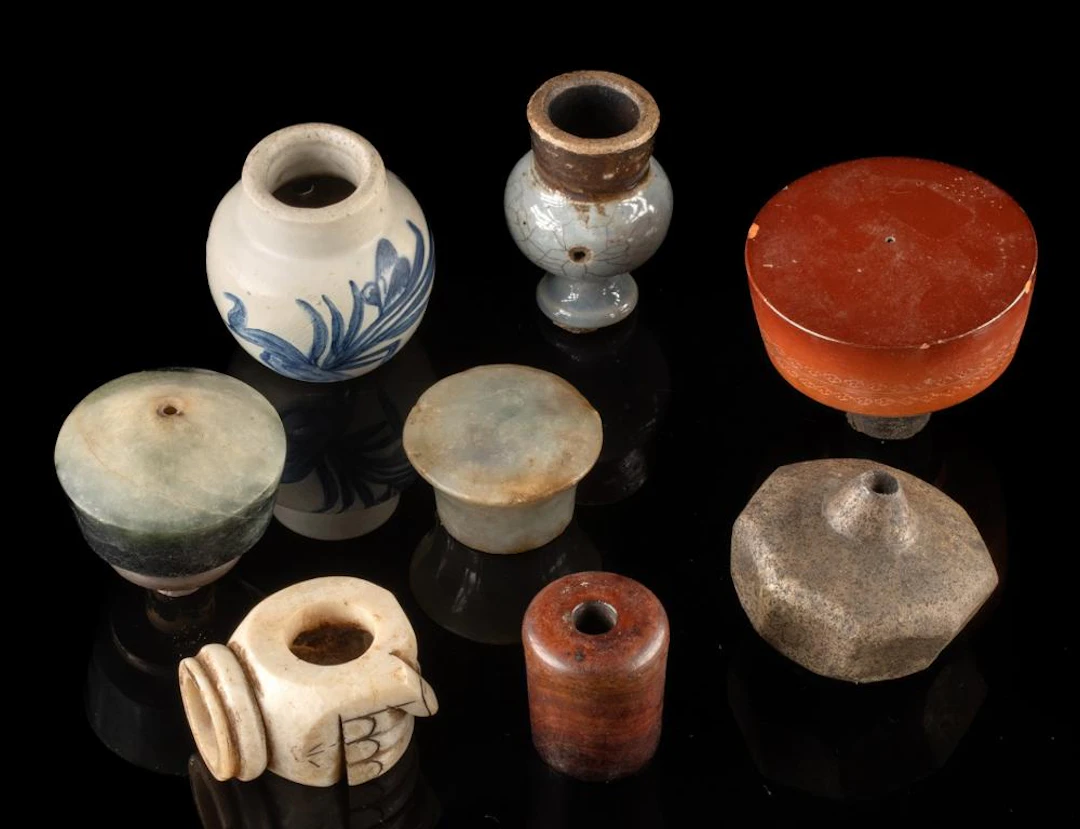 Chinese Pottery & Stone Smoking Pipe Bowls & Fittings