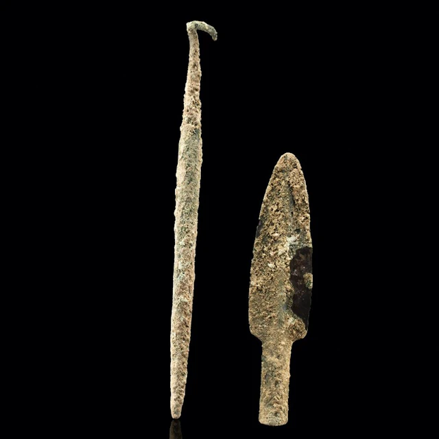 Ancient Near Eastern Bronze Spearhead and Javelin Point