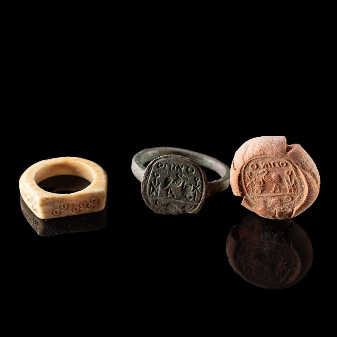 Group of 2 Byzantine Rings | Bone + Bronze