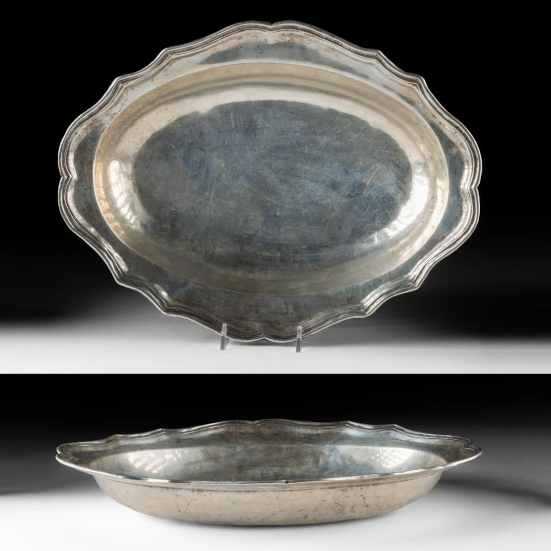 18th C. Spanish Colonial Peruvian Silver Oval Platter