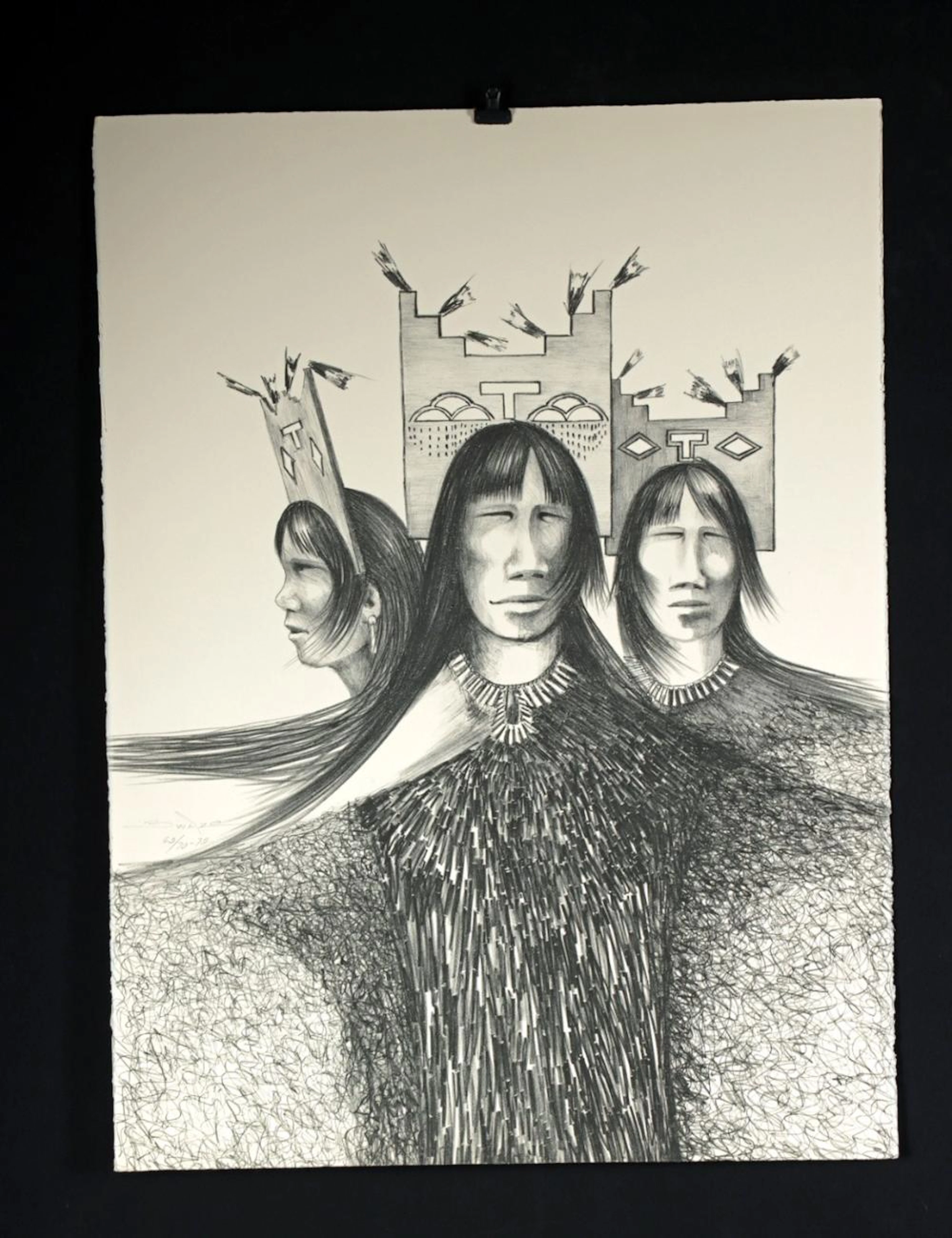 Patrick Swazo Hinds 'Ladies in Waiting' Lithograph, 1972