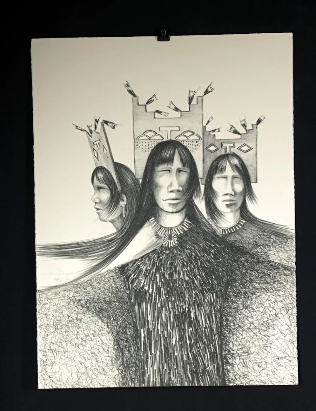 Patrick Swazo Hinds 'Ladies in Waiting' Lithograph, 1972
