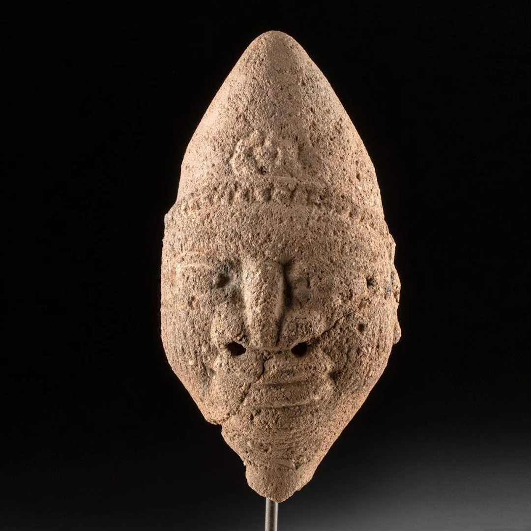 13th C. Nigerian Ife Terracotta Head with Conical Cap, TL Tested