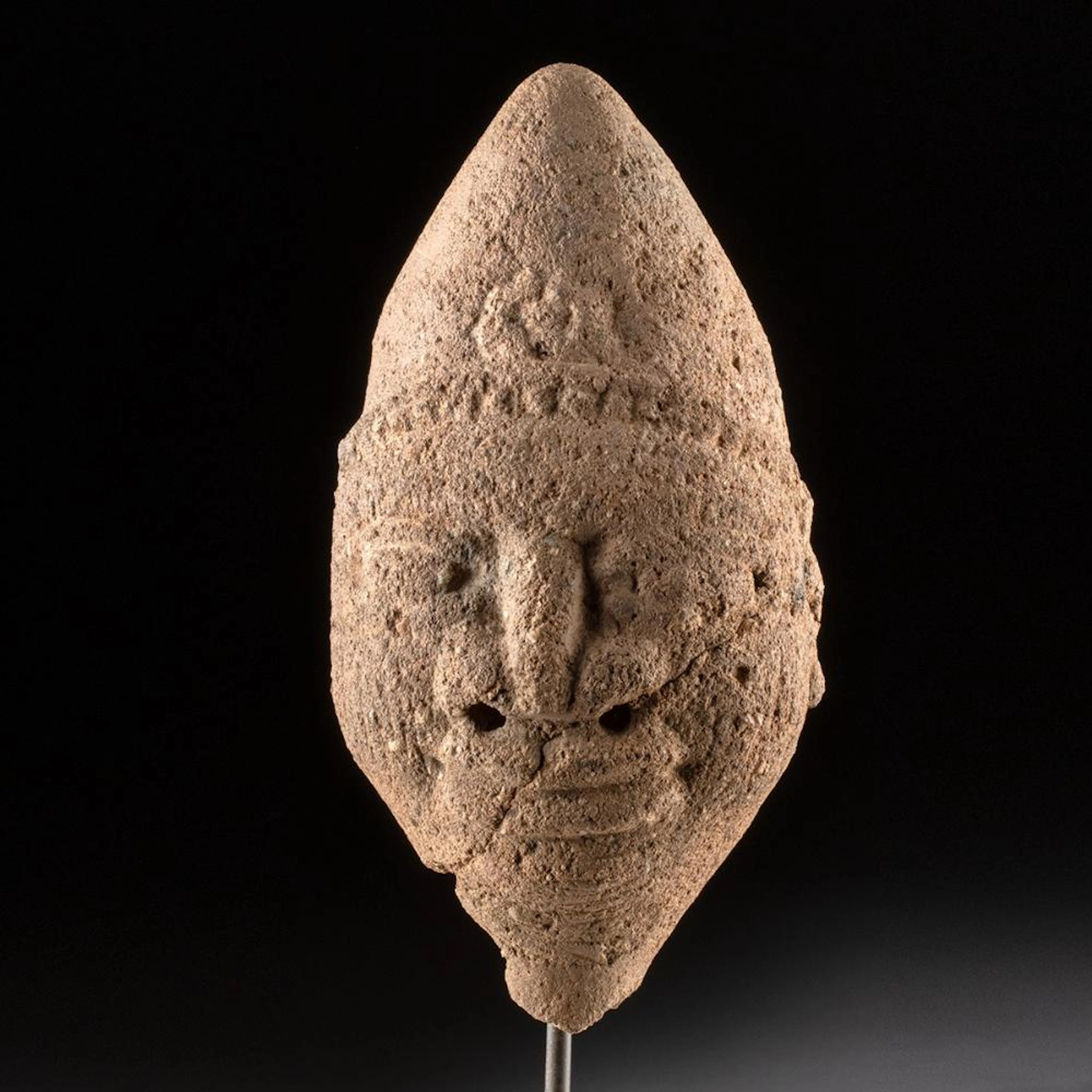 13th C. Nigerian Ife Terracotta Head with Conical Cap, TL Tested