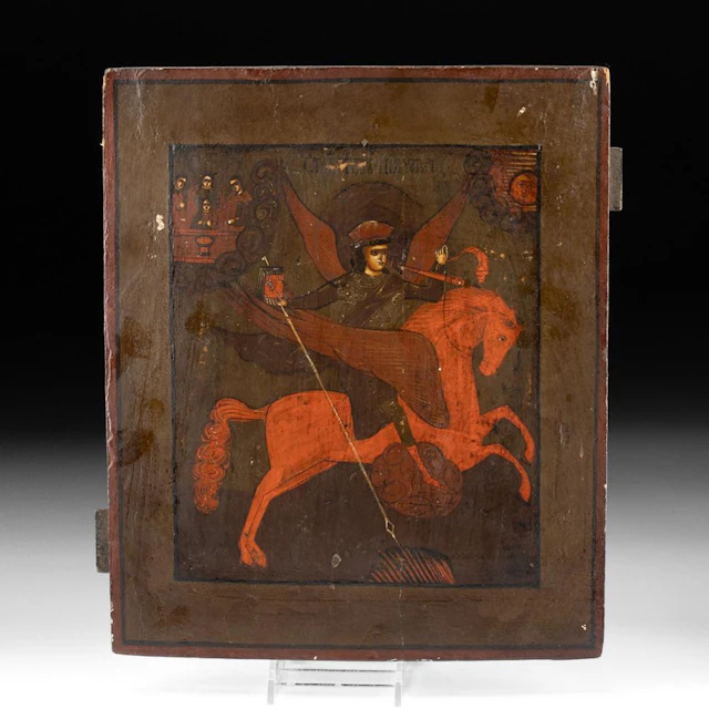 19th C. Russian Icon of Archangel Michael, Voevoda of the Heavenly Host