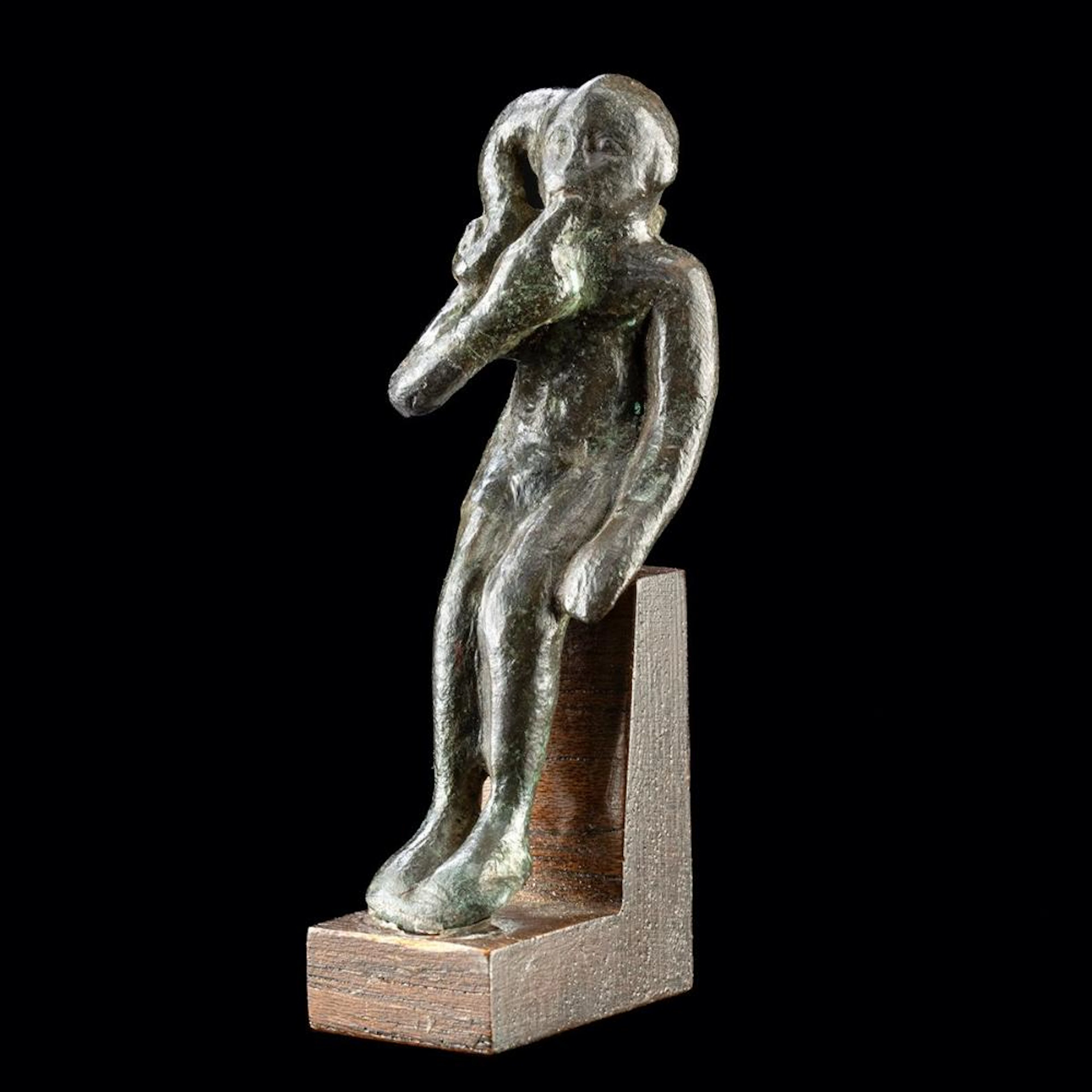 Ptolemaic-Roman Egyptian Bronze Figure, Harpocrates