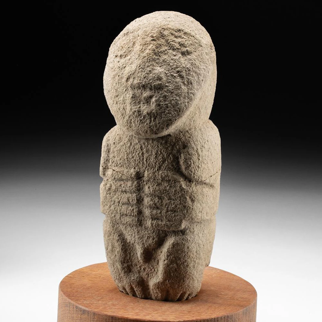 Diquis Volcanic Stone Seated Male Effigy Figure