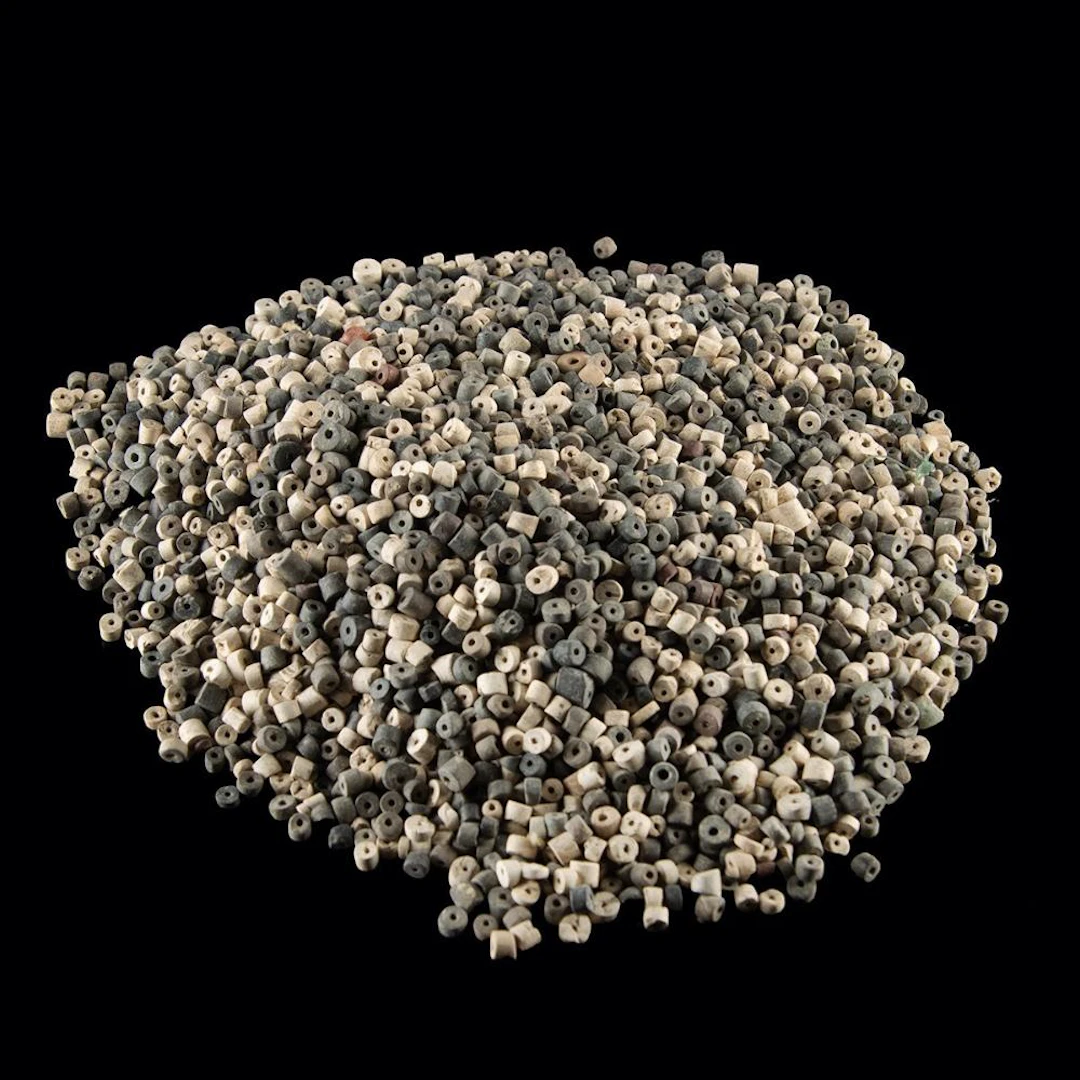 One Pound of Sumerian Steatite, Shell & Faience Tubular Beads