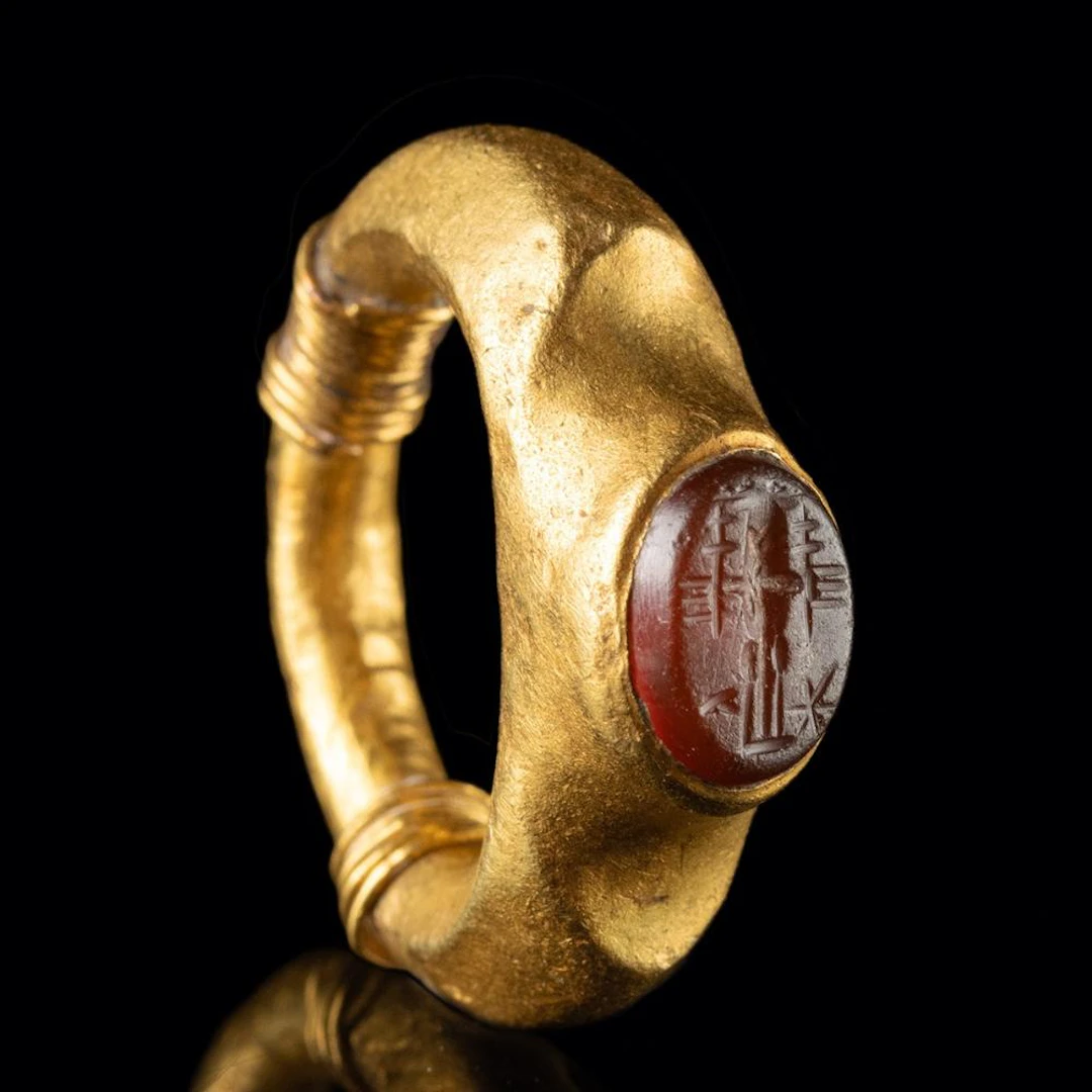 Roman 21K Gold Ring | Carnelian Intaglio of Artemis of Ephesus