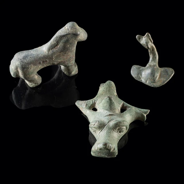 3 Ancient Bronzes | Roman, Seljuq, & Medieval Bucranium, Horse & Hook