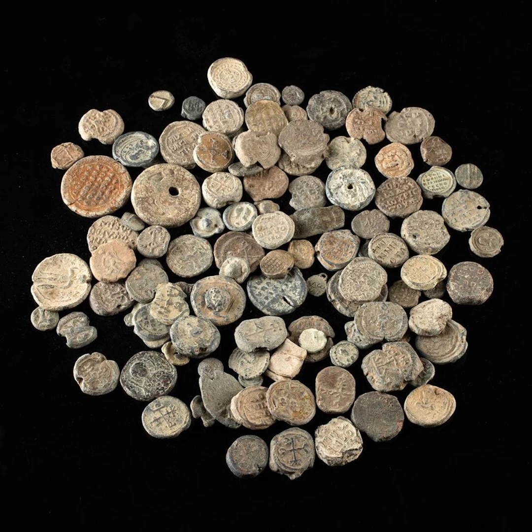 111 Ancient Roman / Byzantine Lead Seals, Tesserae and Tokens, Cruciform