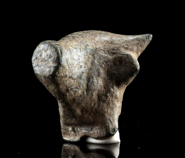 Iberian Bronze Bull's Head - Votive Fragment