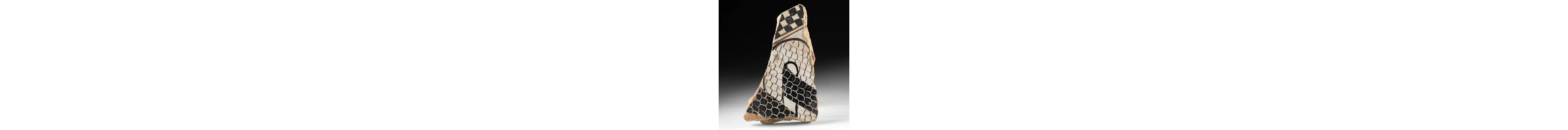 16th C. Italian Maiolica Tile Fragment | Black / White Manganese Fish-Scale