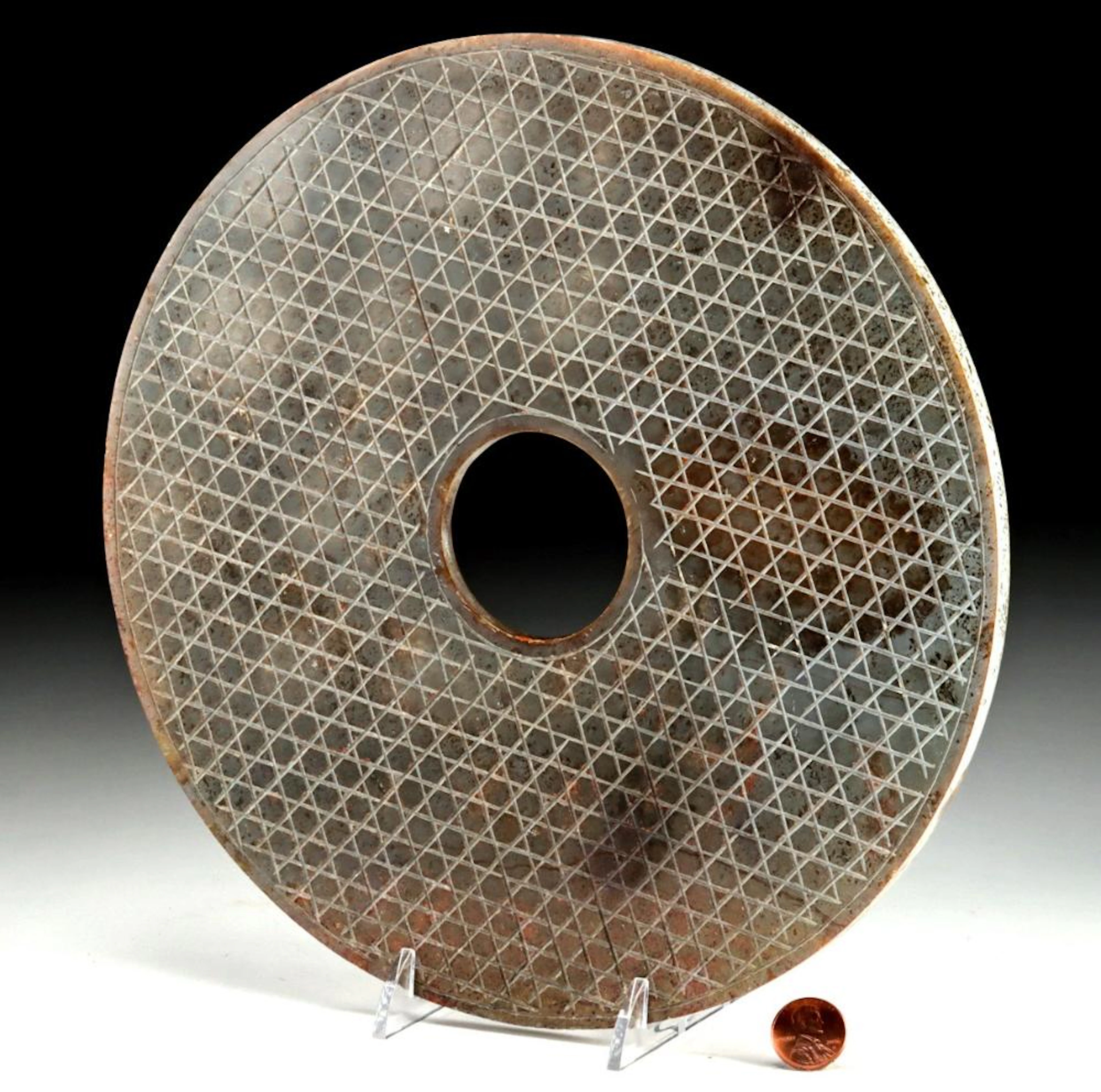 Large Chinese Archaistic Bi Disc, Late Qing / Republic Period
