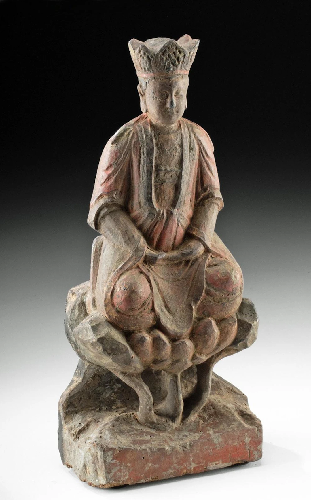 18th C. Chinese Carved Wood Guanyin Figure, Qing Dynasty