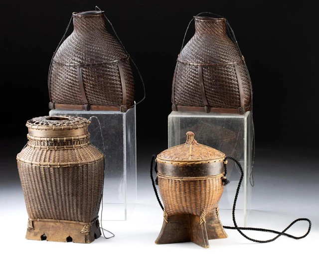 Southeast Asian Woven Bamboo & Cane Basket Collection