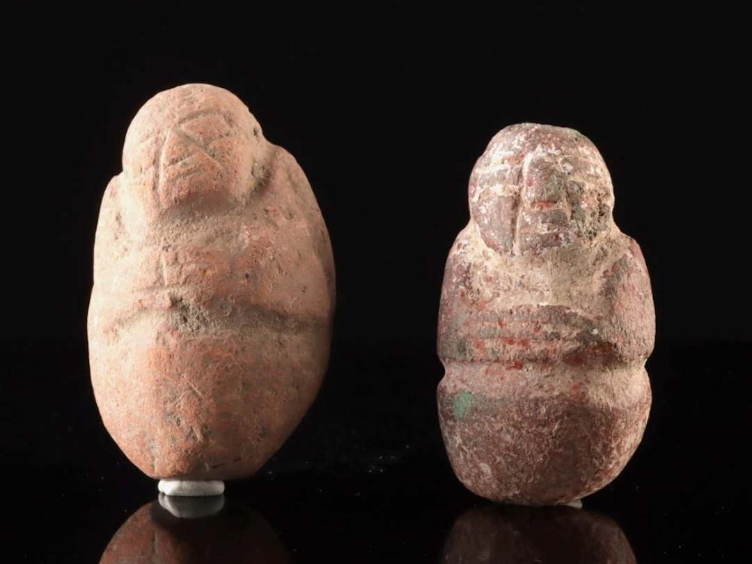 Two Pre-Columbian Pottery Idol Figures