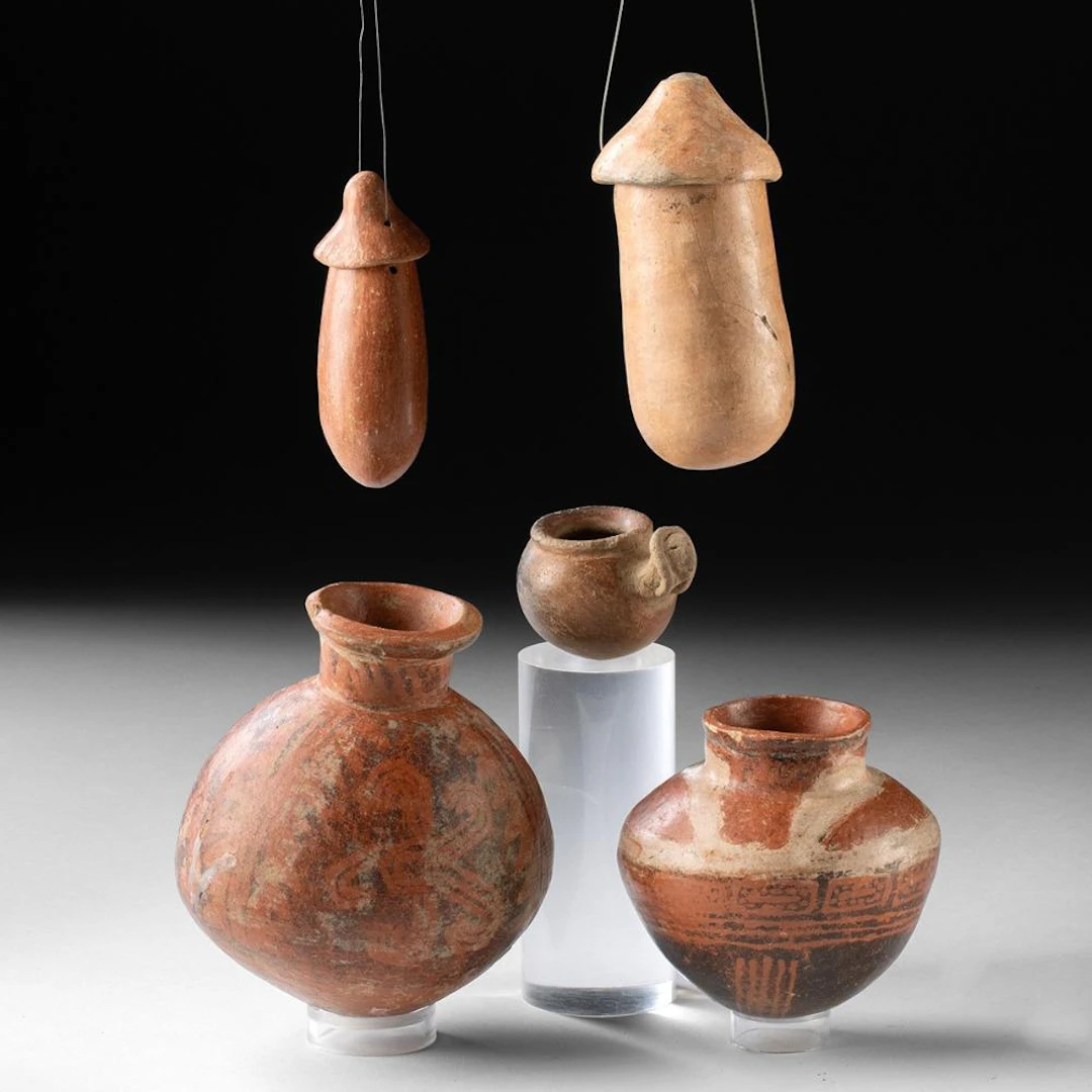 5 Pre-Columbian Pottery Vessels | Gran Chiriquí Resist Jars + Capulí
